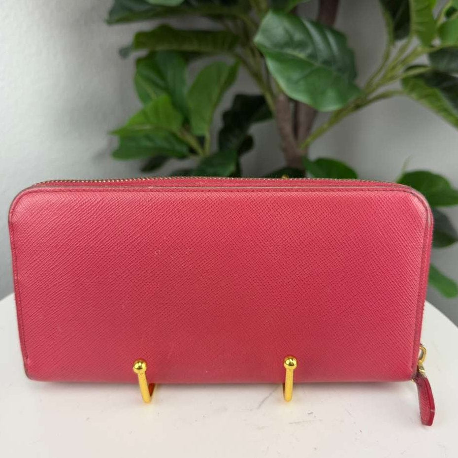 Authentic Prada Saffiano Leather Continental Zip Wallet