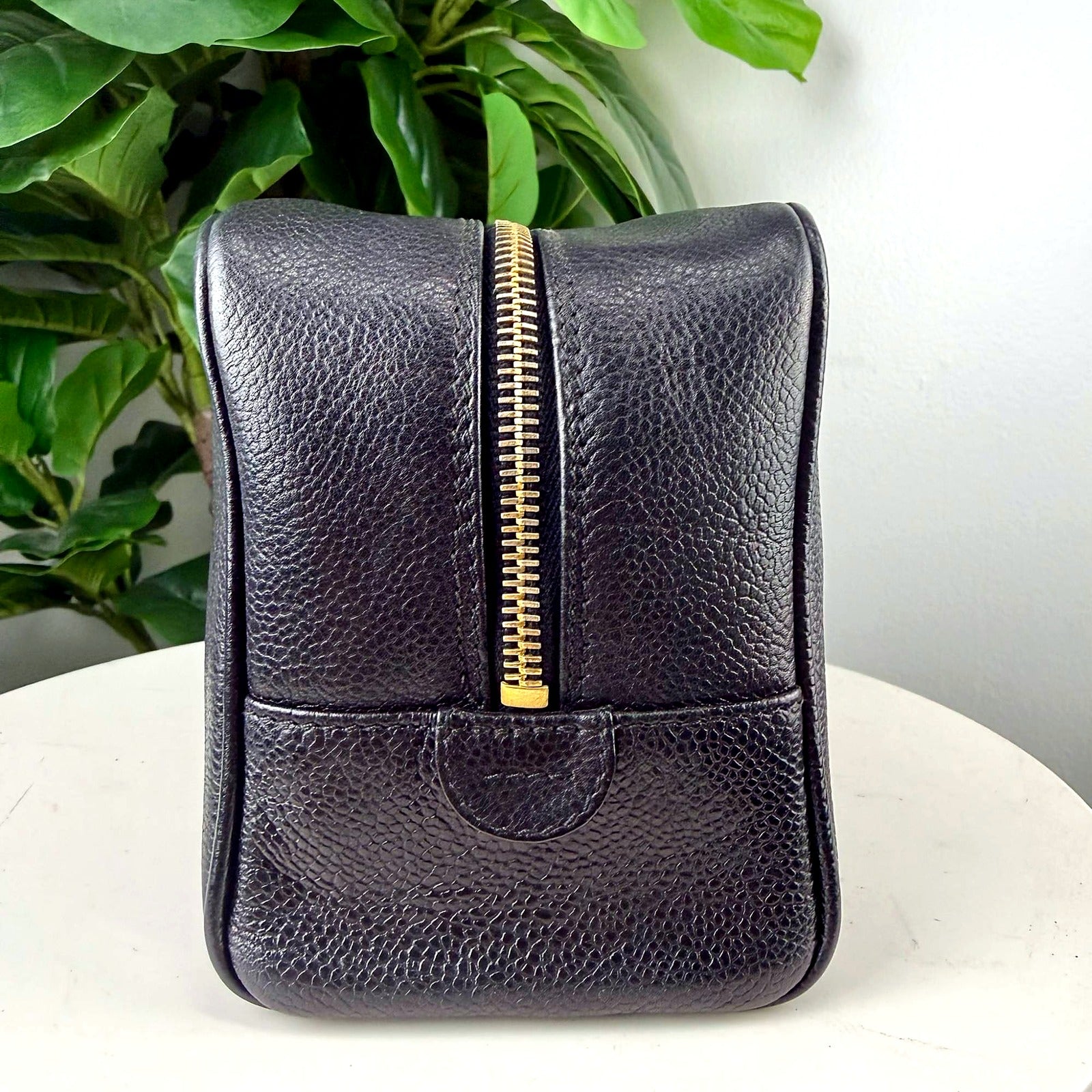 Chanel Vintage Caviar Vanity Case back