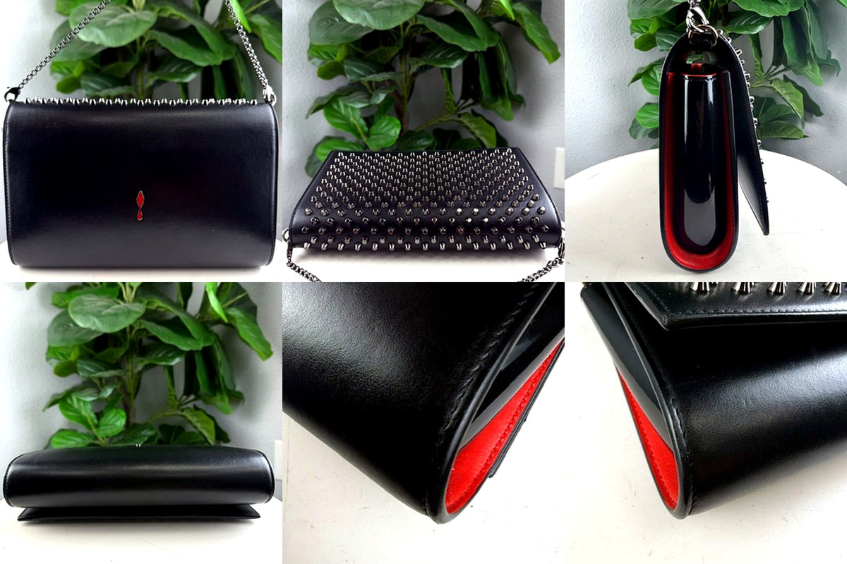 Christian Louboutin spike clutch detail views