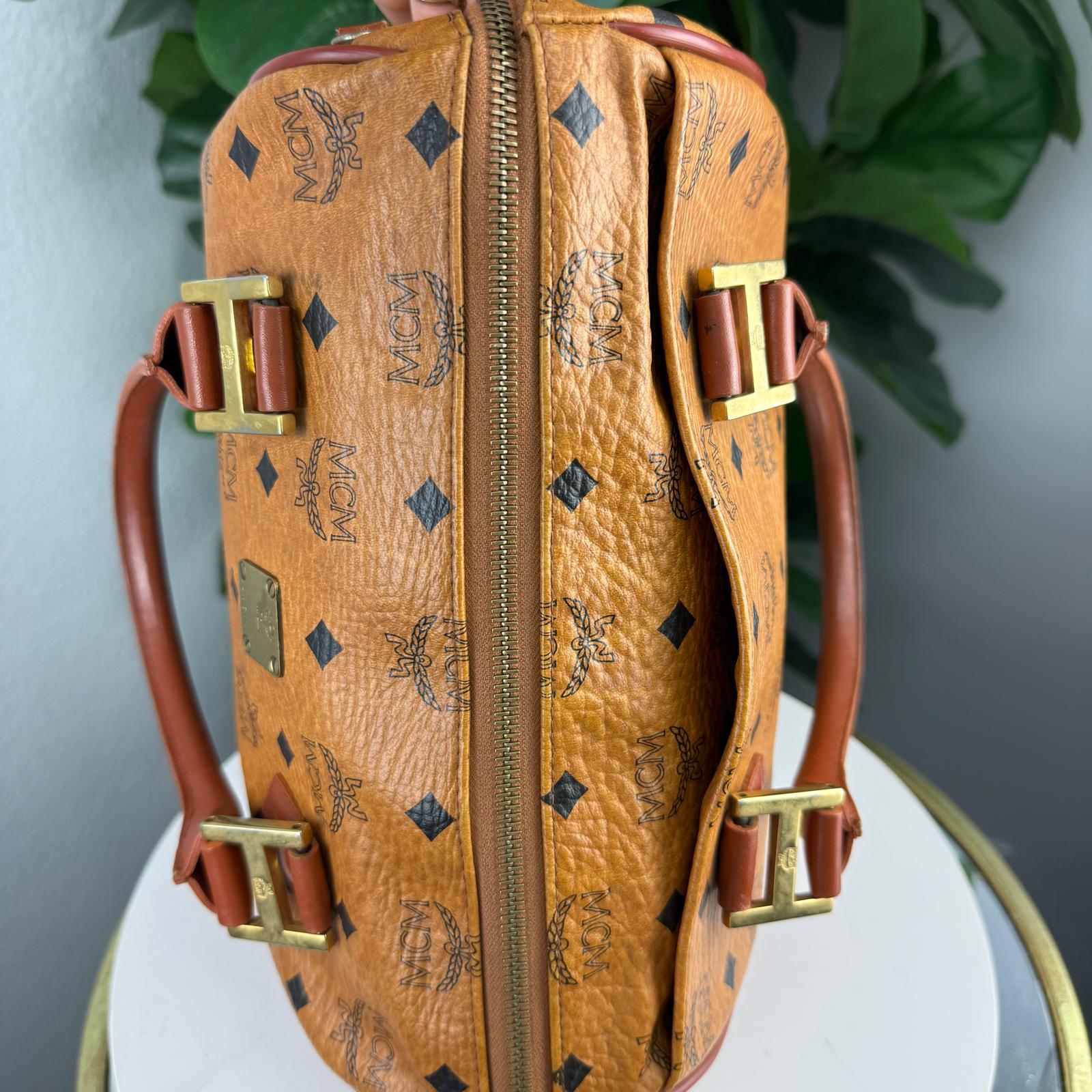 Authentic MCM Visetos Boston Bag