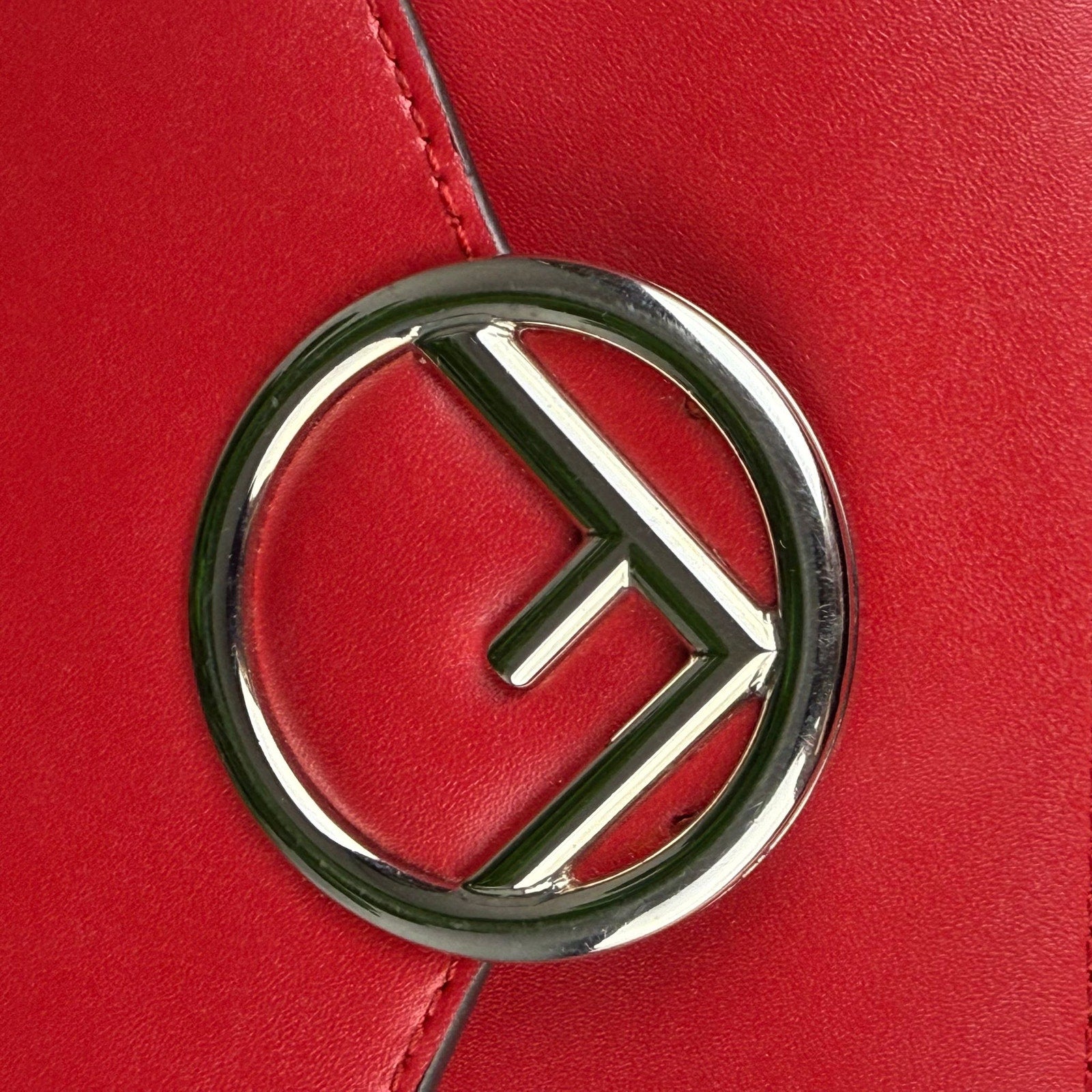 Authentic FENDI Envelope Wallet on Chain WOC Red