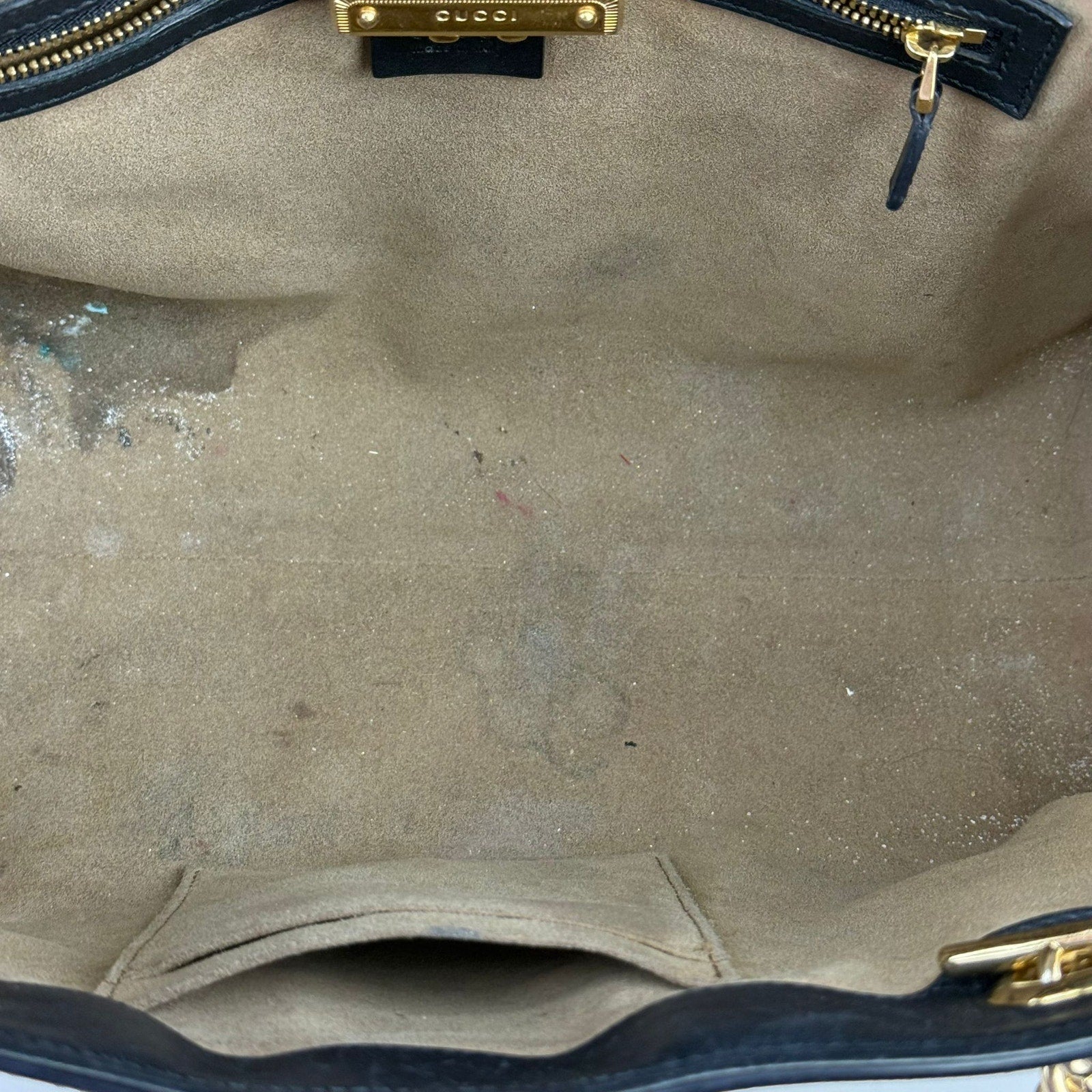 Authentic Gucci GG Supreme Padlock Medium Shoulder Bag