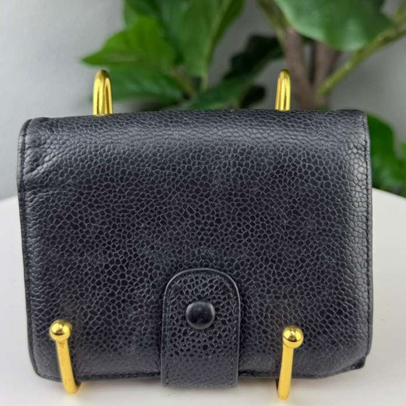 💎✨Authentic Vintage Chanel Black Caviar Leather Wallet