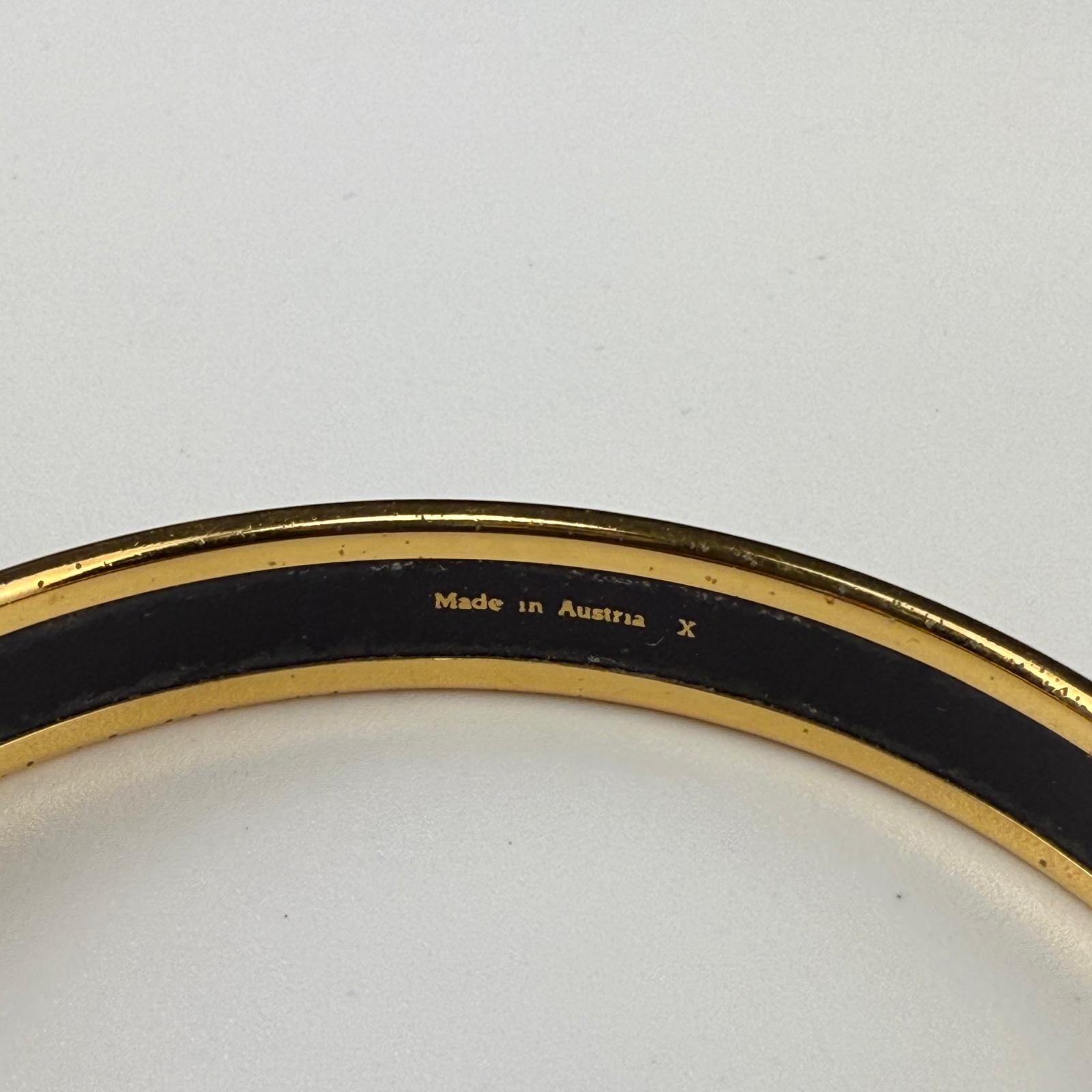 💎Authentic Hermes Plated Narrow Bangle Bracelet Blue 7 3/4"