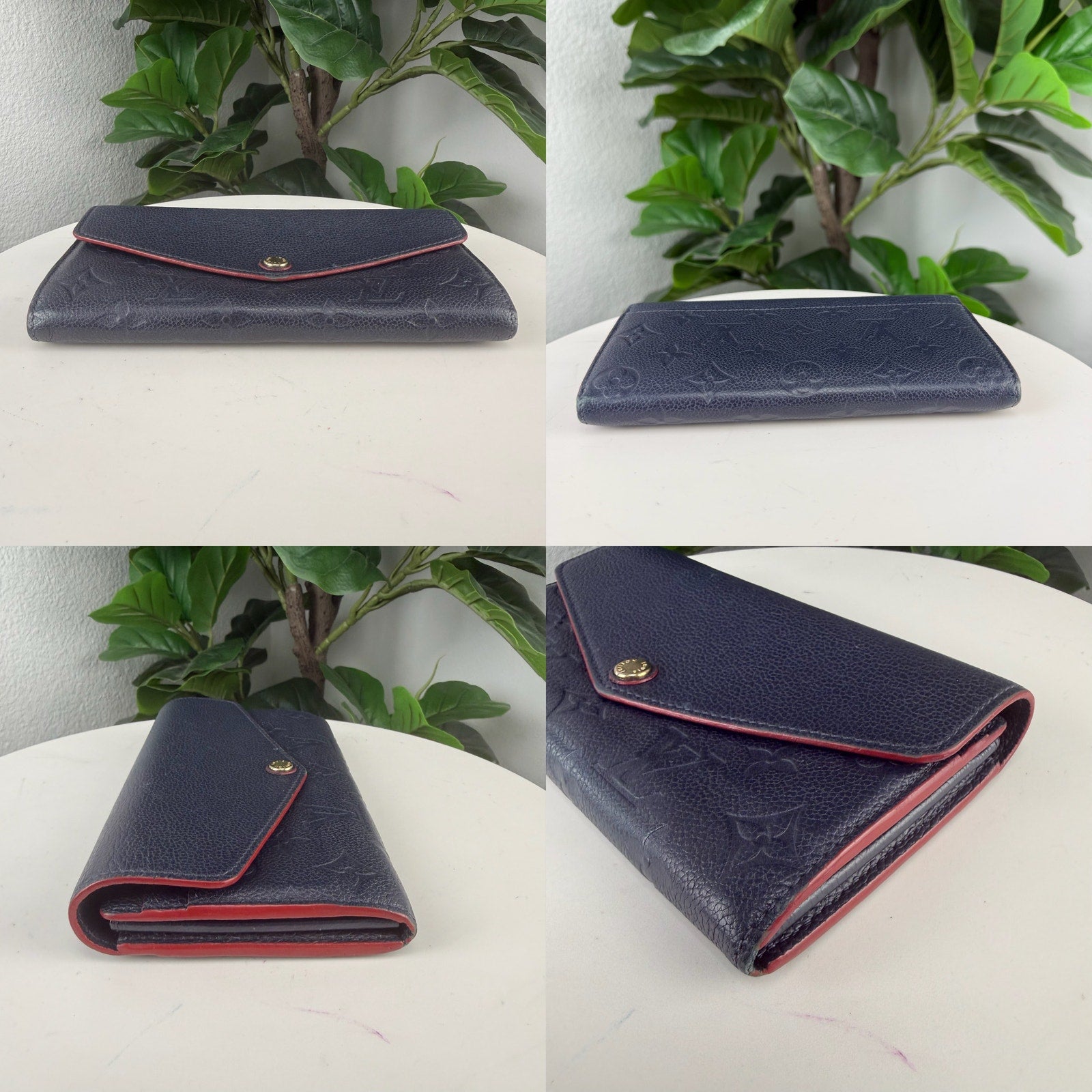 Louis Vuitton Empreinte Leather Black Wallet Clutch Long Wallet Authentic Pre Owned