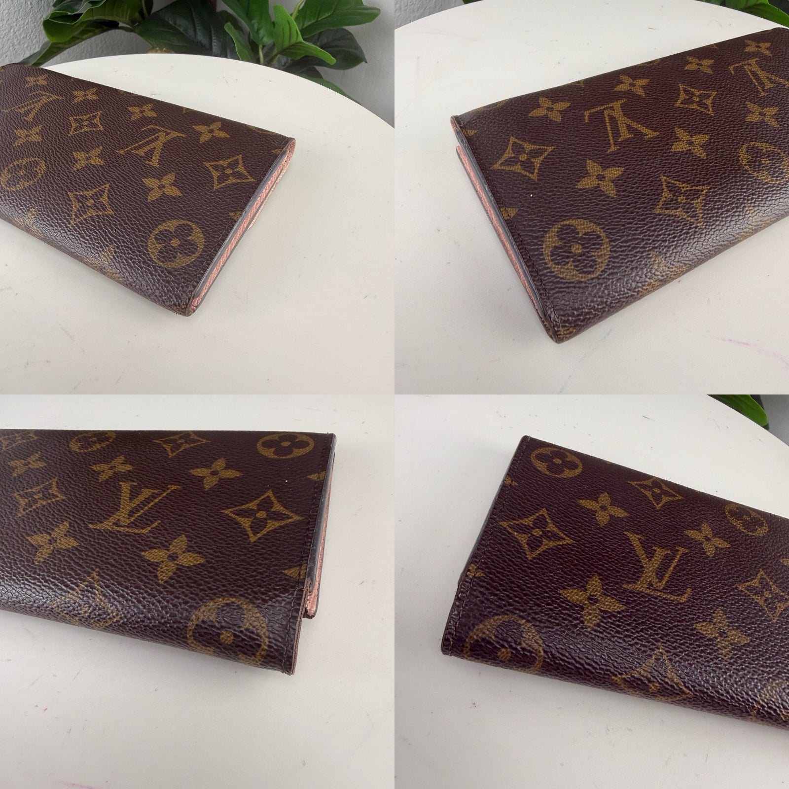 Louis Vuitton Monogram Canvas Rose Ballerine Long Wallet Authentic Pre Owned