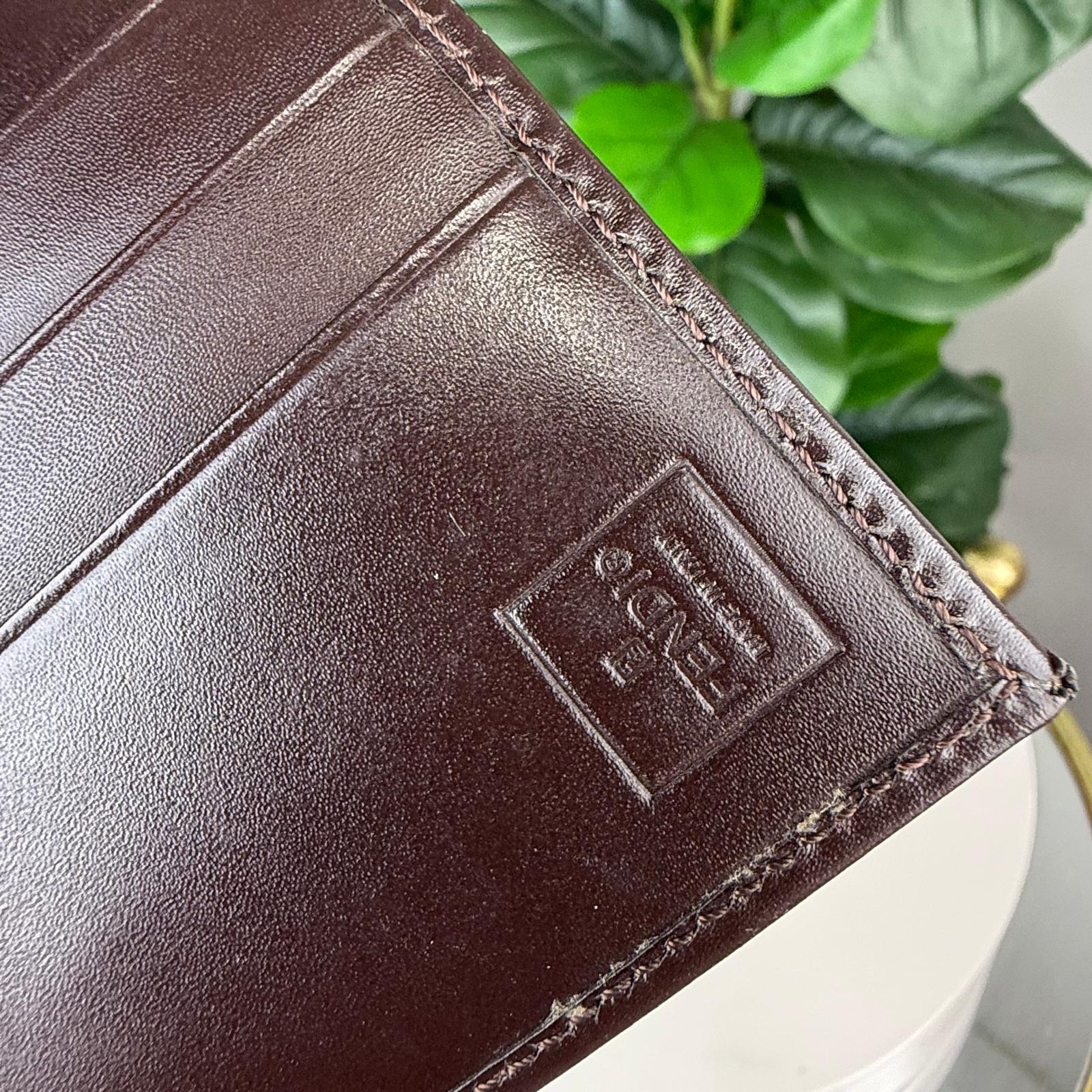 Authentic FENDI Zucca Canvas Leather Wallet
