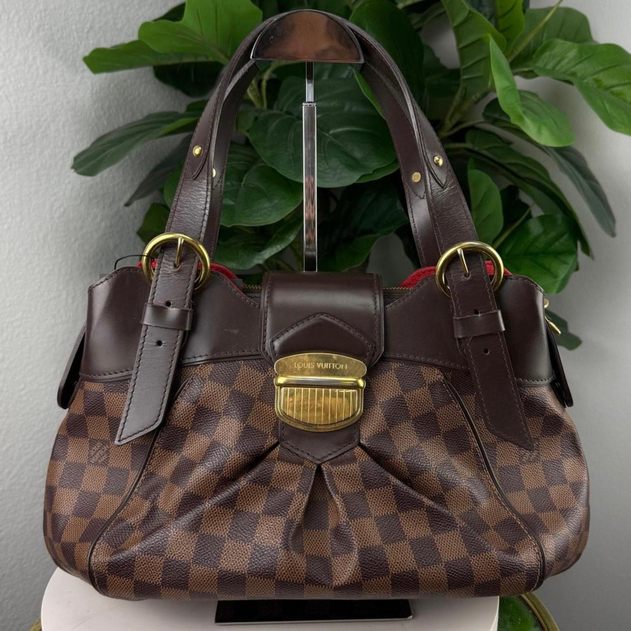 Authentic Louis Vuitton Sistina PM Damier Ebene Handbag