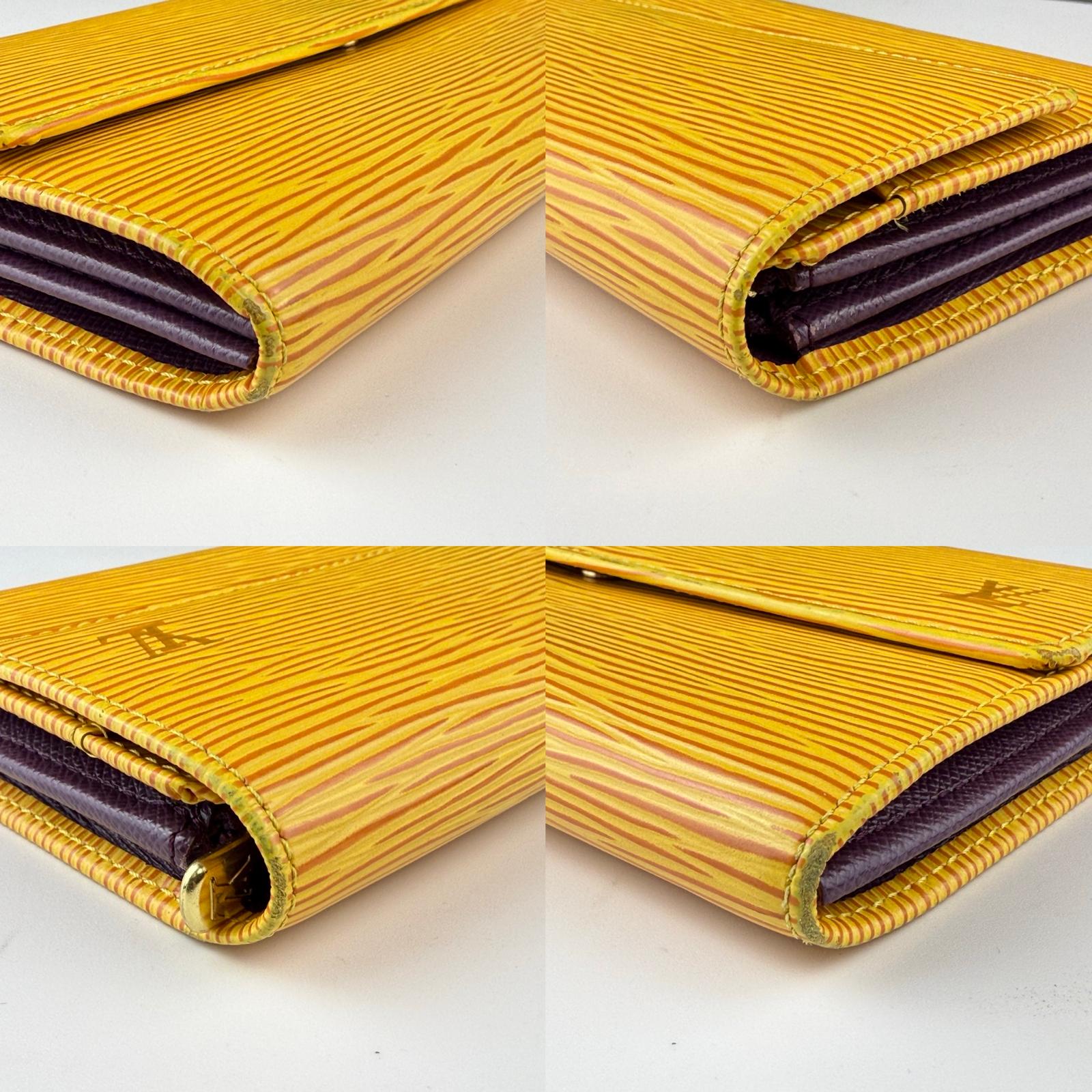 💎✨ Authentic Louis Vuitton Yellow Epi Leather Sarah Long Wallet