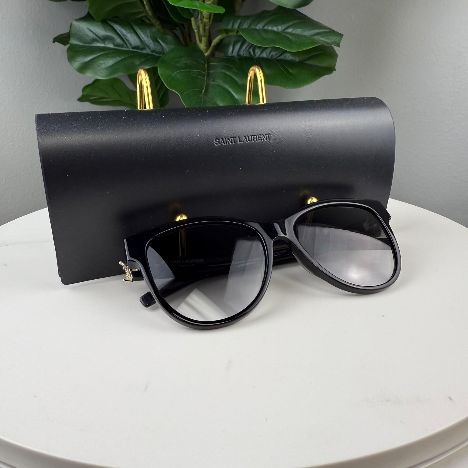 YS Saint Laurent Heritage Hinge Black Sunglasses