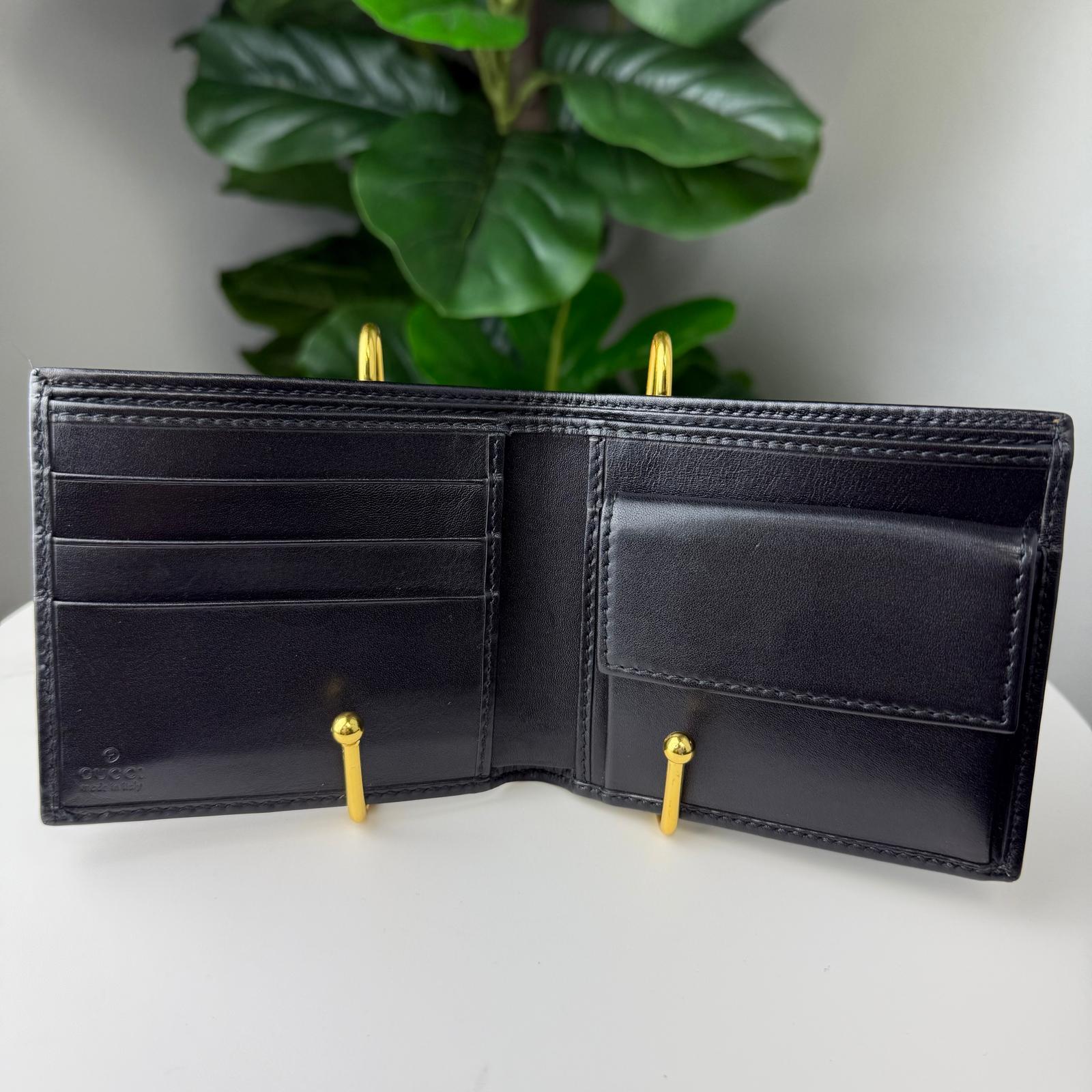 💎✨Authentic Gucci GG Canvas Bi-fold Wallet in Black