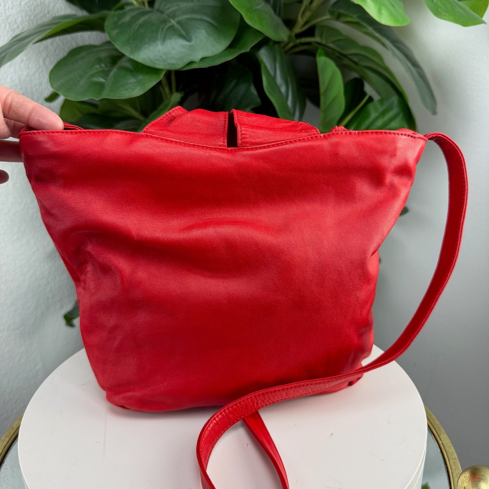 Loewe Madrid Red Leather Shoulder Bag