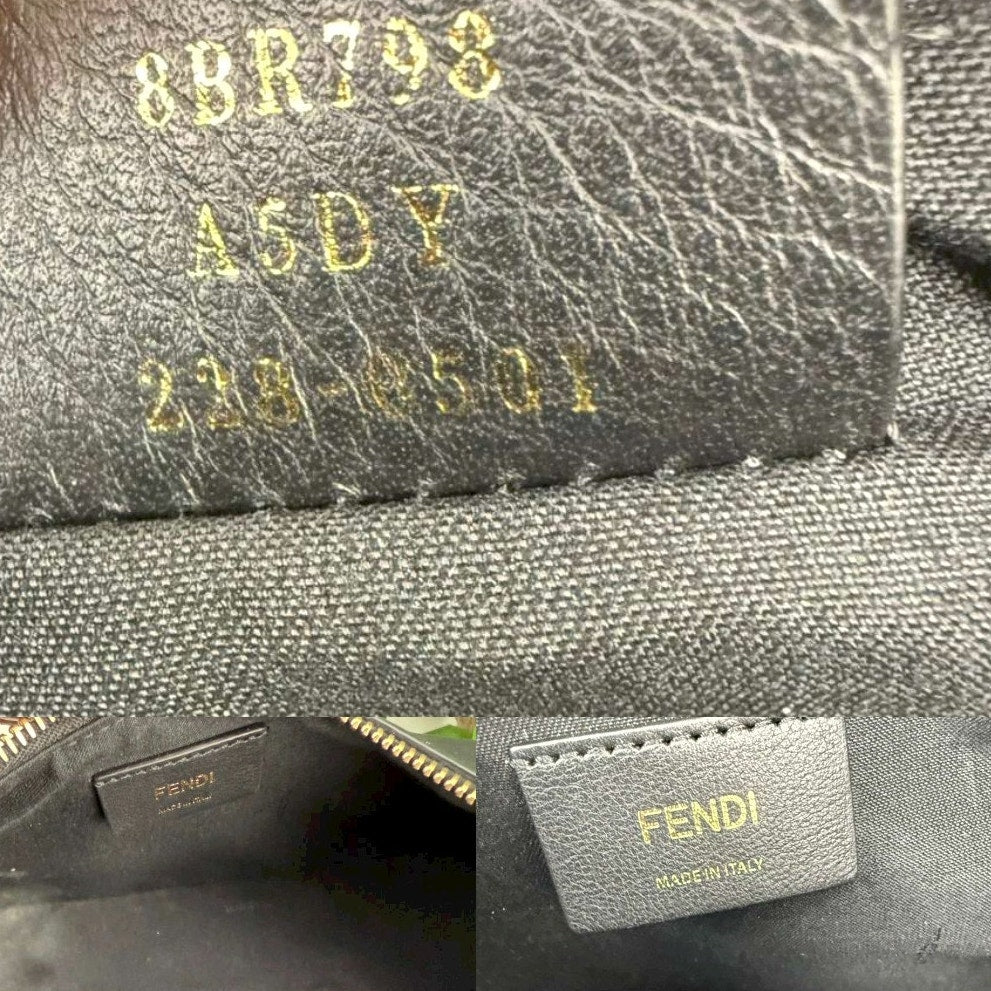 💎✨Authentic Fendi Fendigraphy Black Calf Leather Small Hobo Bag