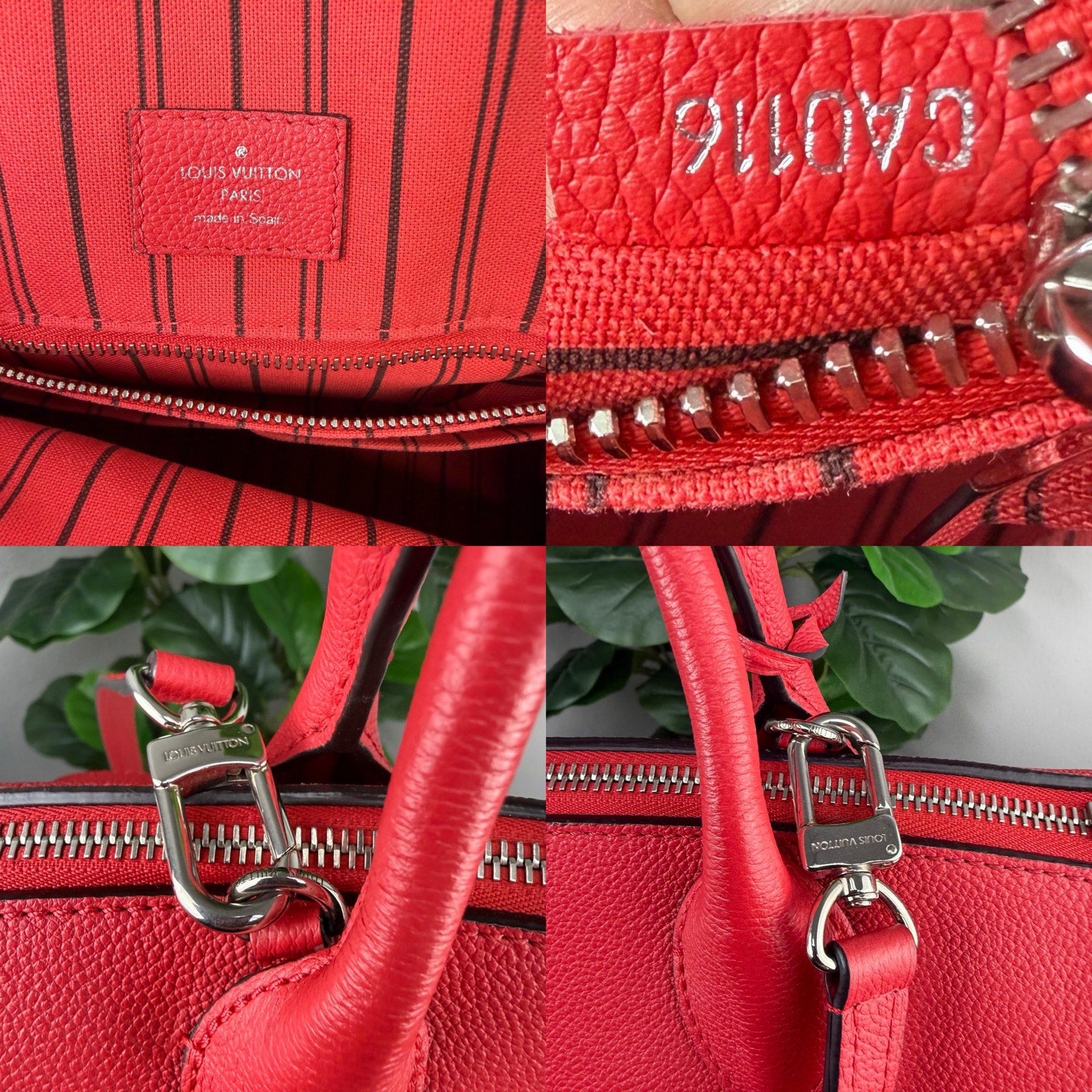 Authentic Louis Vuitton Pont Neuf Handbag Monogram Empreinte Leather MM