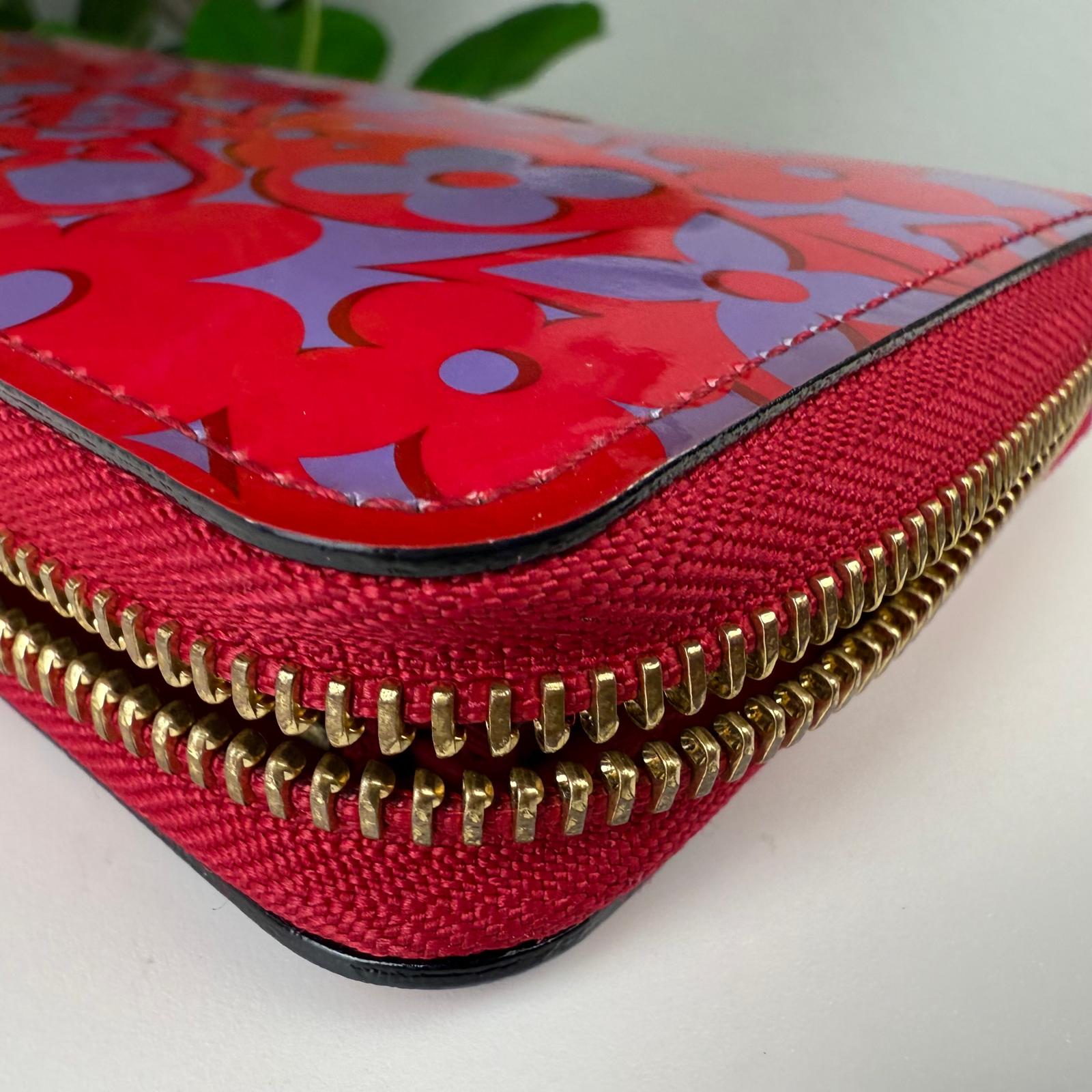 Authentic Louis Vuitton Monogram Vernis Leather Rose Indien Wallet