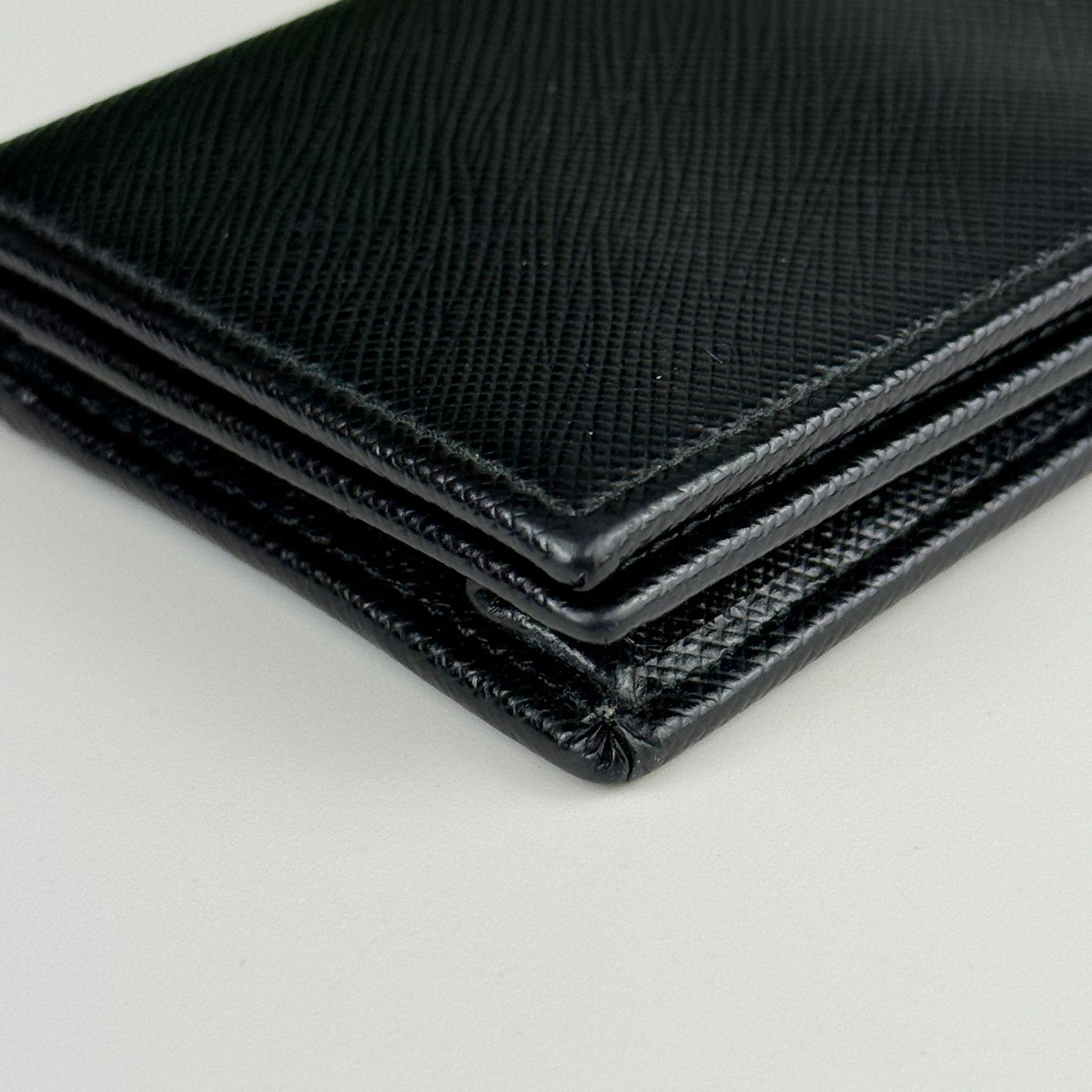 Authentic PRADA Saffiano Card Wallet Black