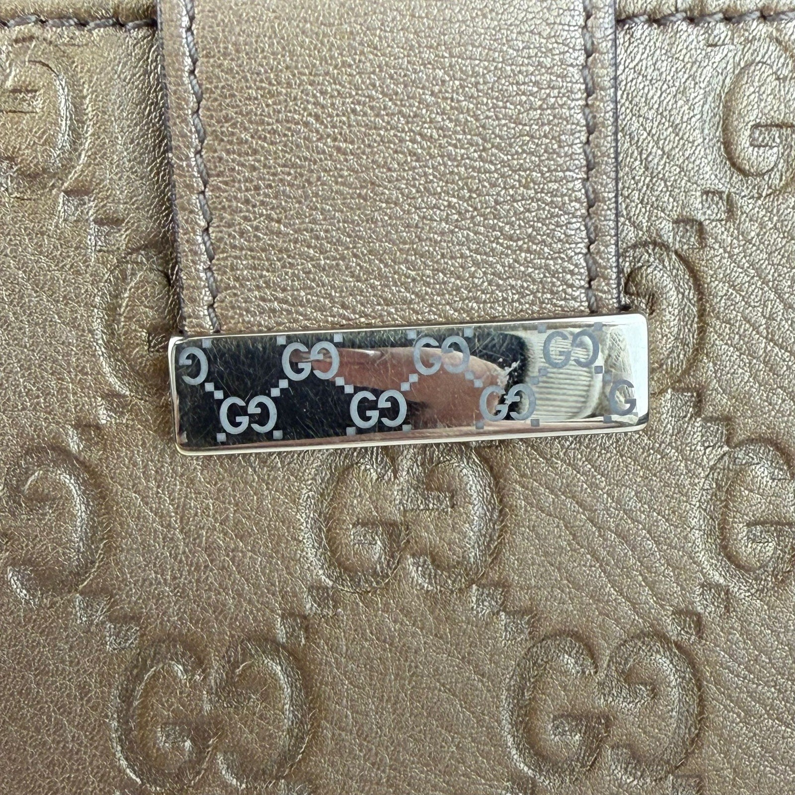 Authentic GUCCI Guccissima Guccissima Leather Gold