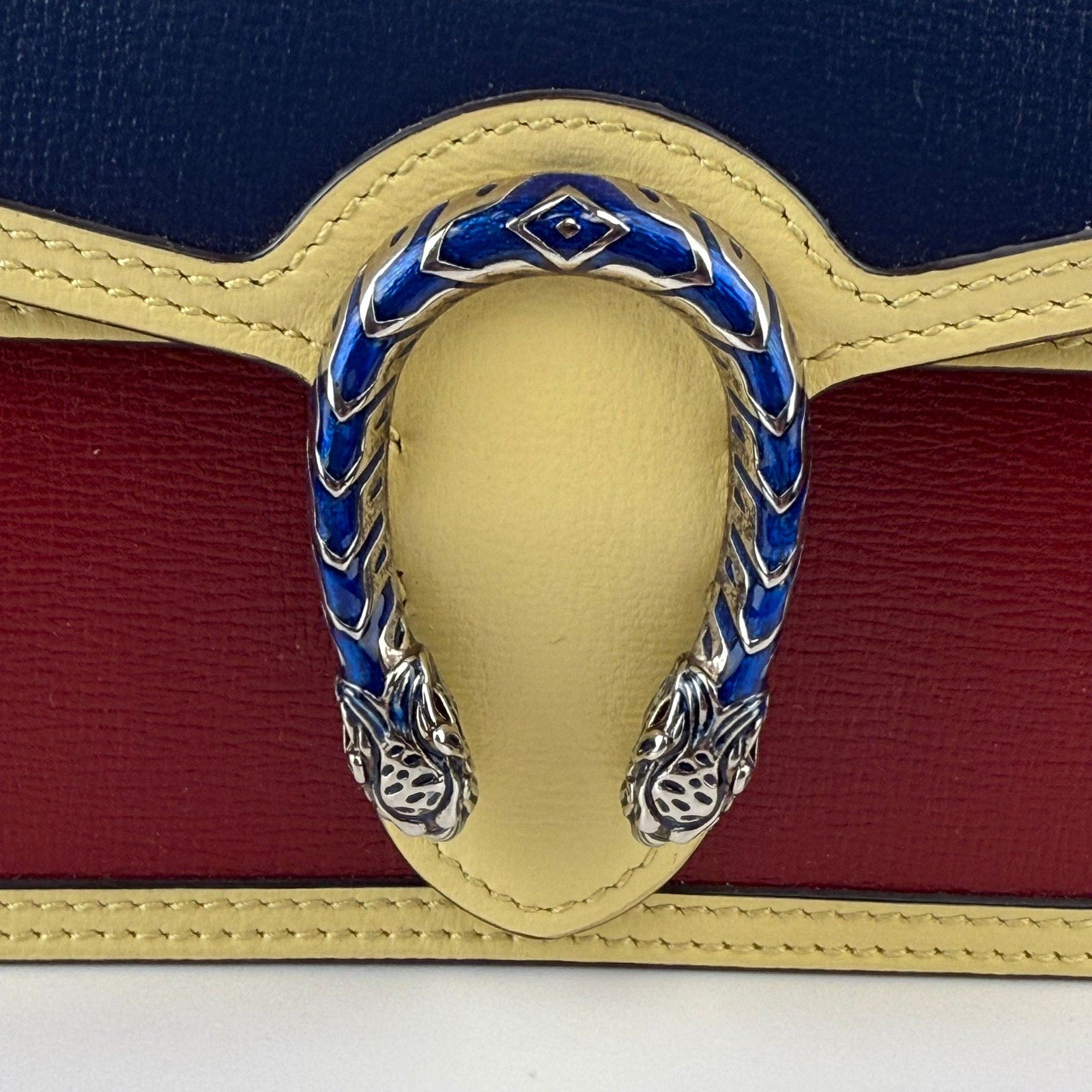 Authentic Gucci Dionysus Tricolor Leather Super Mini Bag