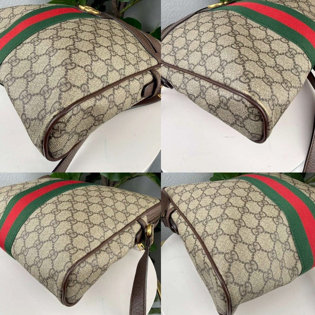 Authentic Gucci Ophidia GG Supreme Messenger Bag Beige
