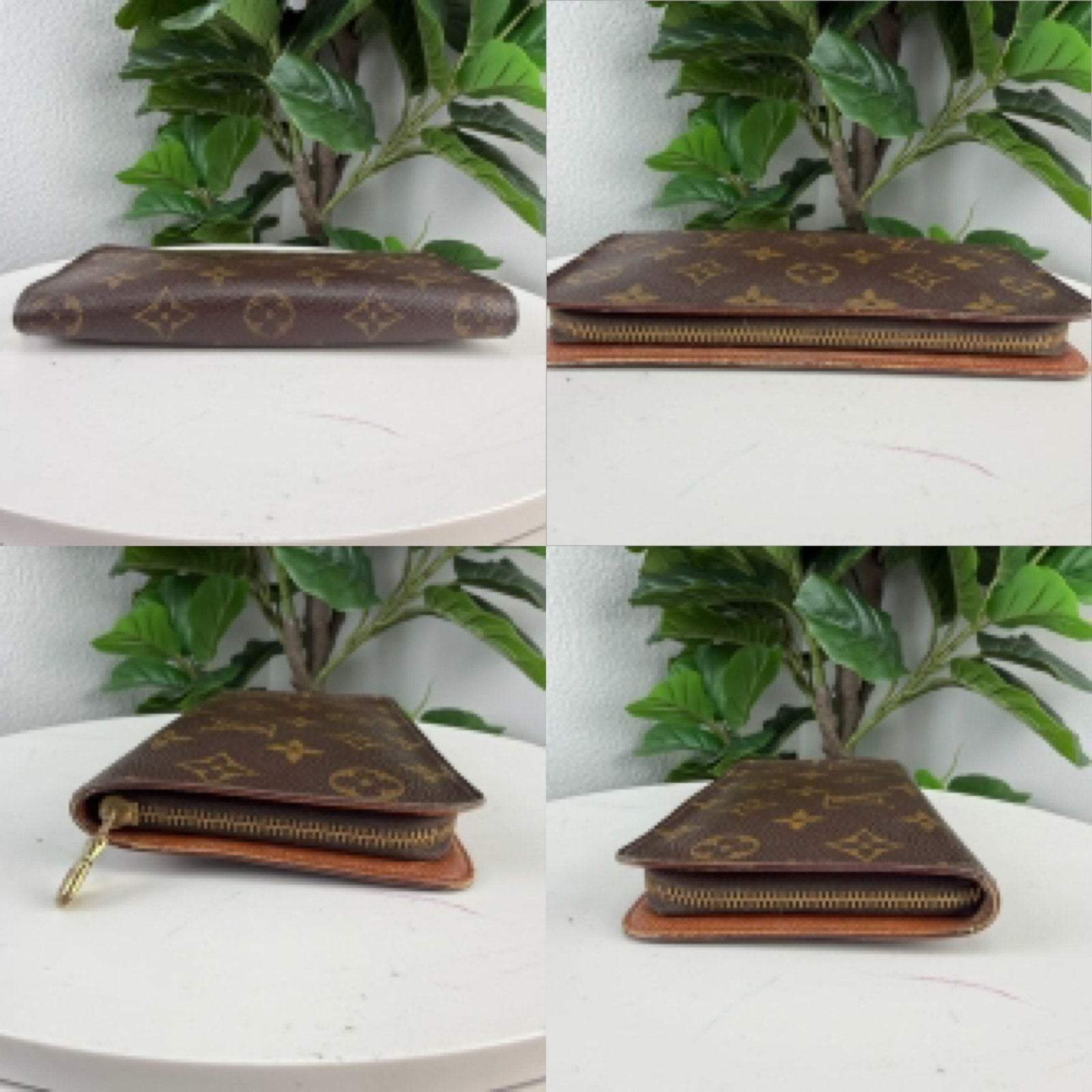 Louis Vuitton Zippy Wallet Monogram Canvas Brown Authentic Pre Owned