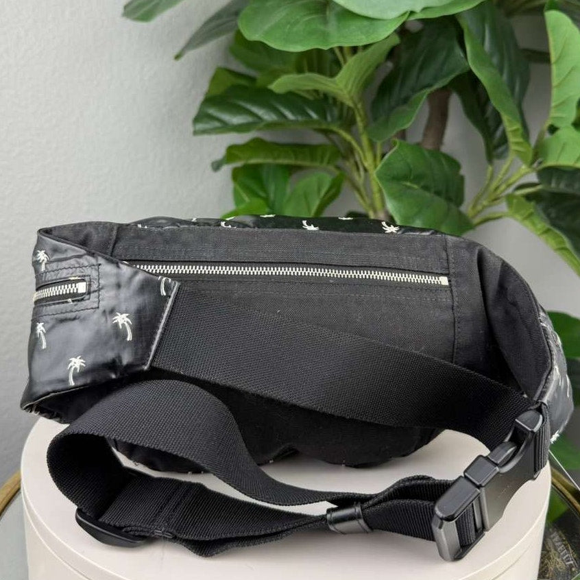 Authentic Saint Laurent Nylon Palm Tree Print Nuxx Crossbody Belt Bag