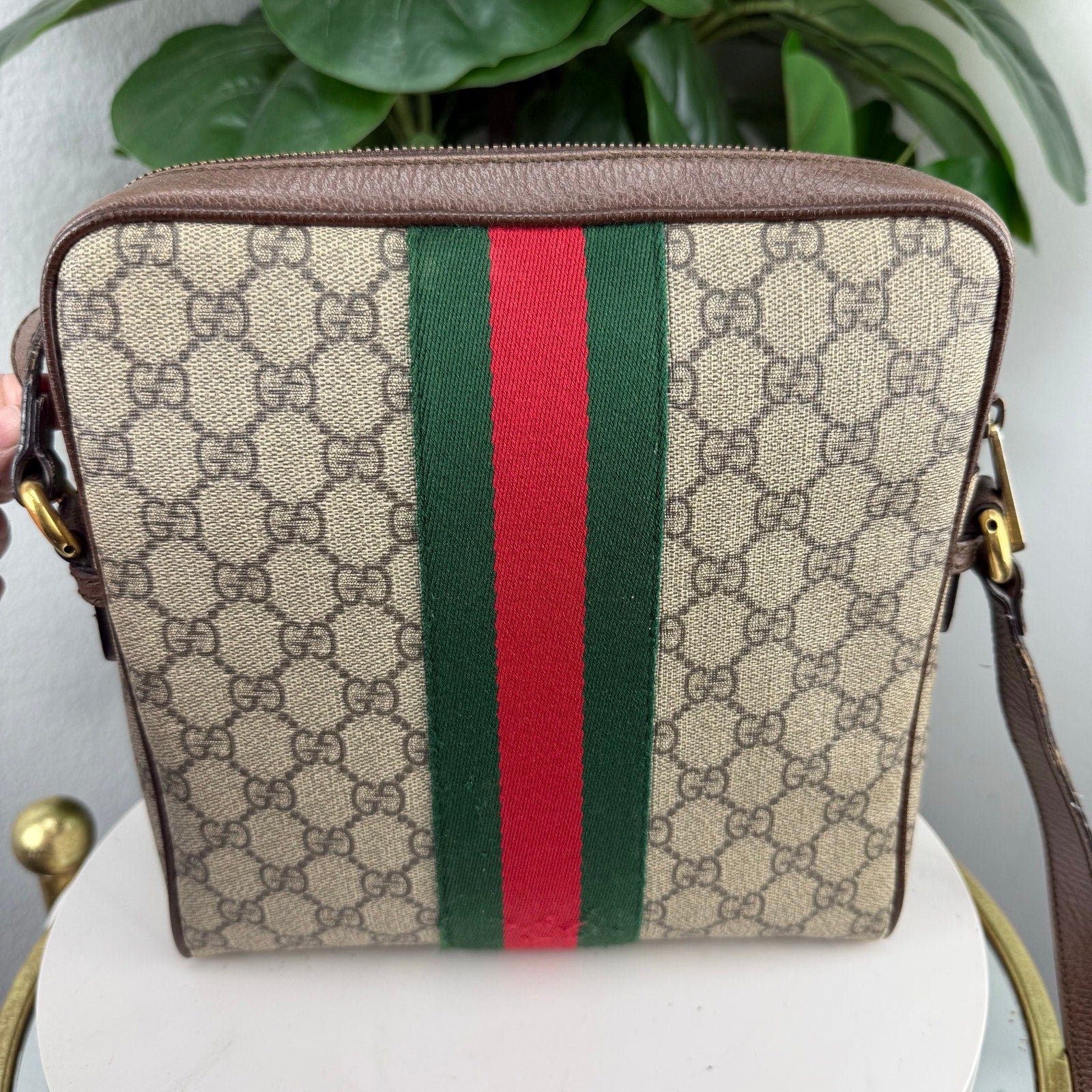 Gucci Ophidia Small GG Canvas Messenger Crossbody Bag Authentic Pre Owned