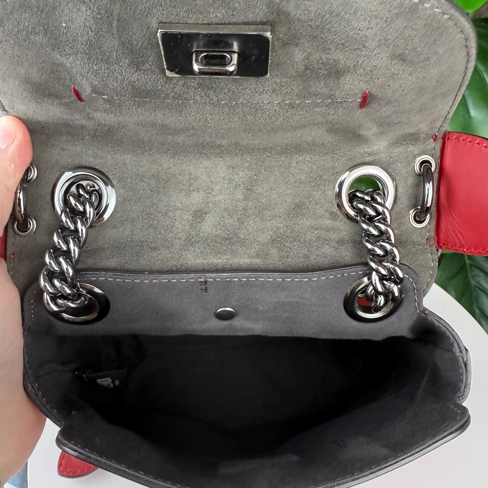 💎Authentic Fendi Vitello Century Mini Backpack Red