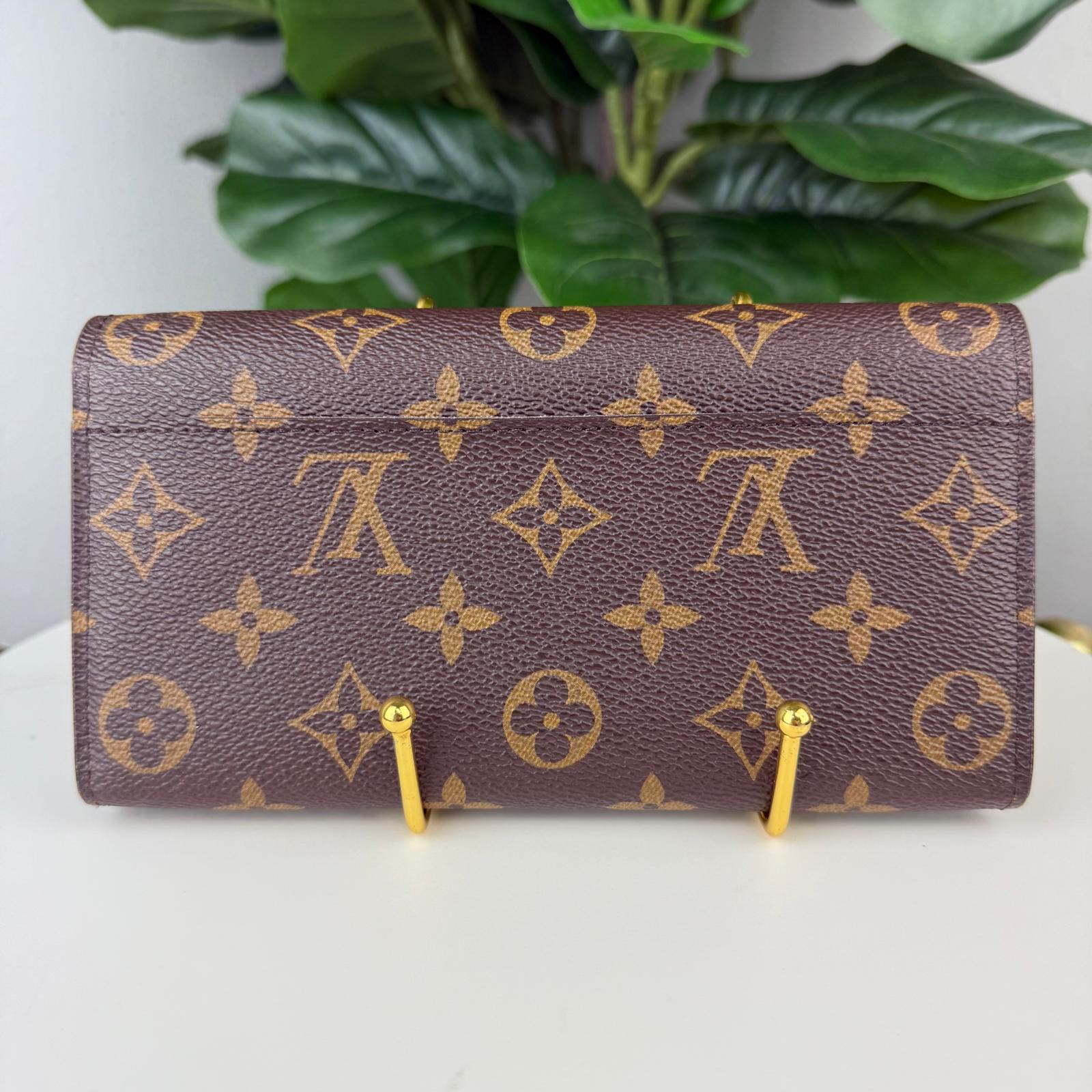 Authentic Louis Vuitton Monogram Portefeuille Sarah Long Wallet Fuchsia