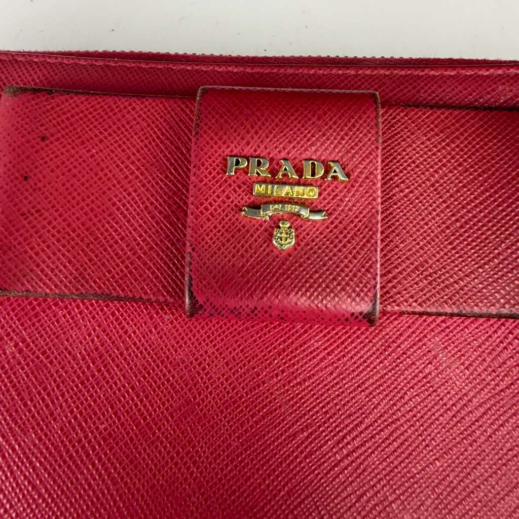 Authentic Prada Saffiano Leather Continental Zip Wallet