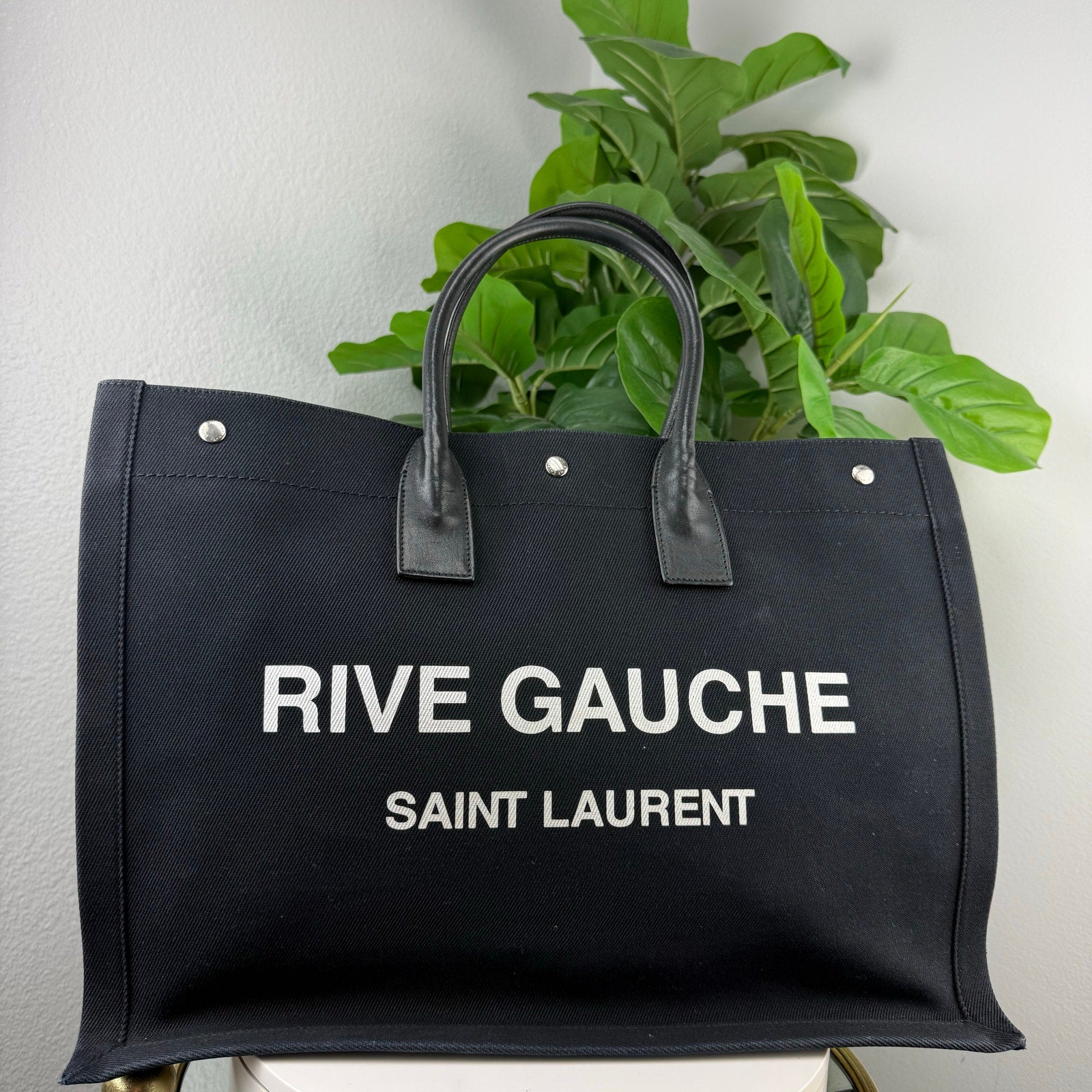 Authentic Saint Laurent Large Rive Gauche Tote Bag