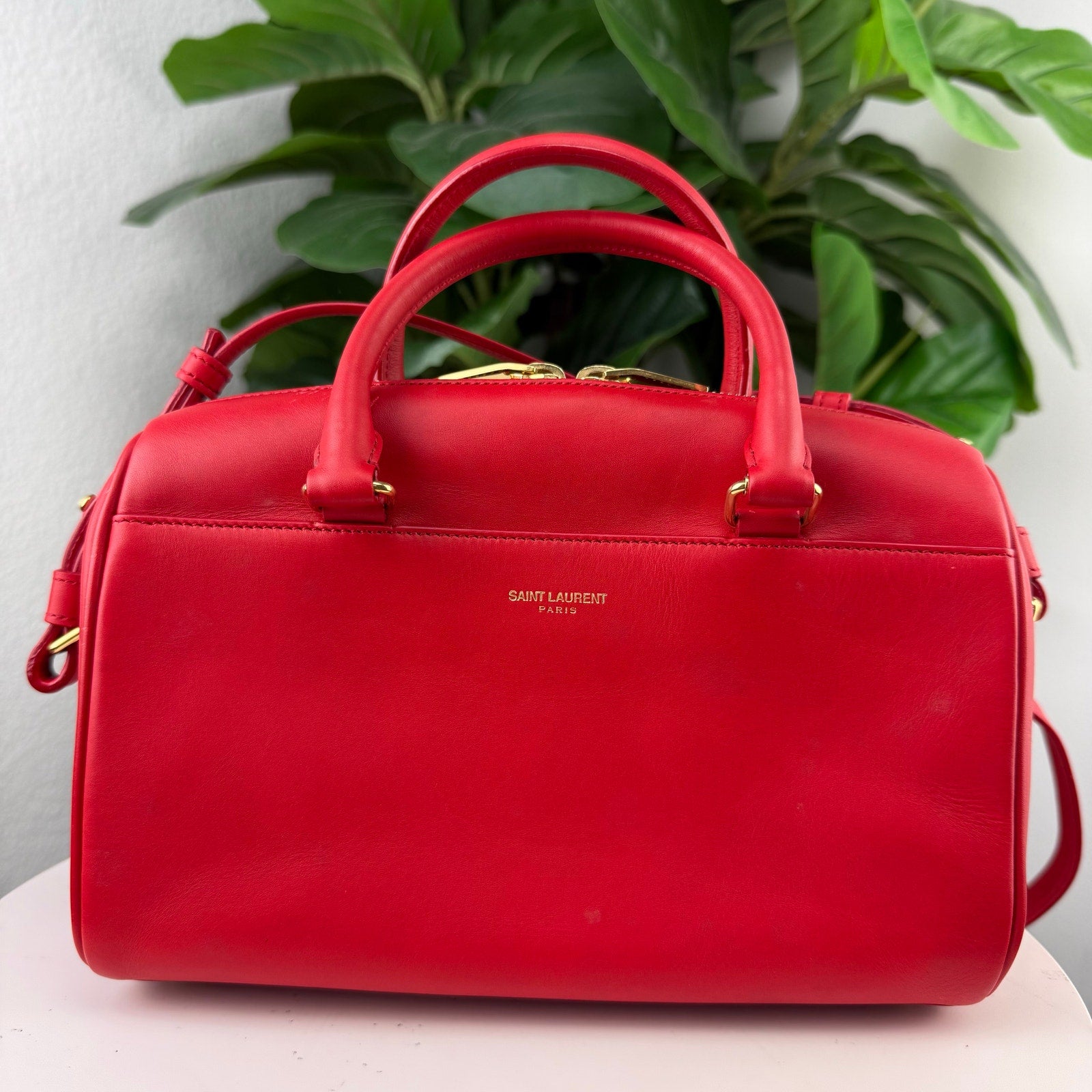 Saint Laurent Classic Red Duffle Bag