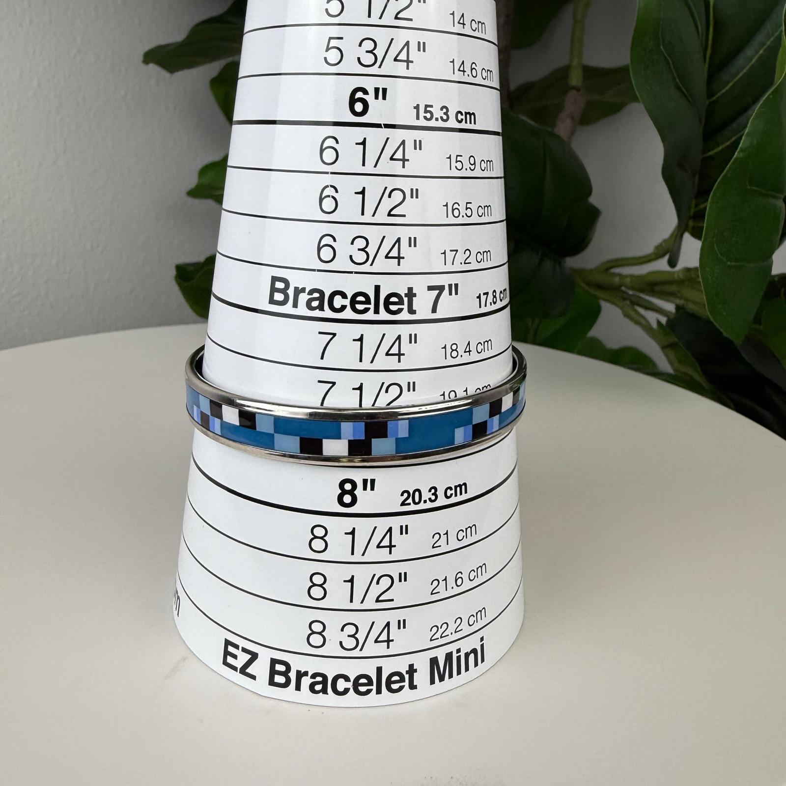 Authentic HERMES Email PM Bangle Bracelet Light Blue Size 7 3/4