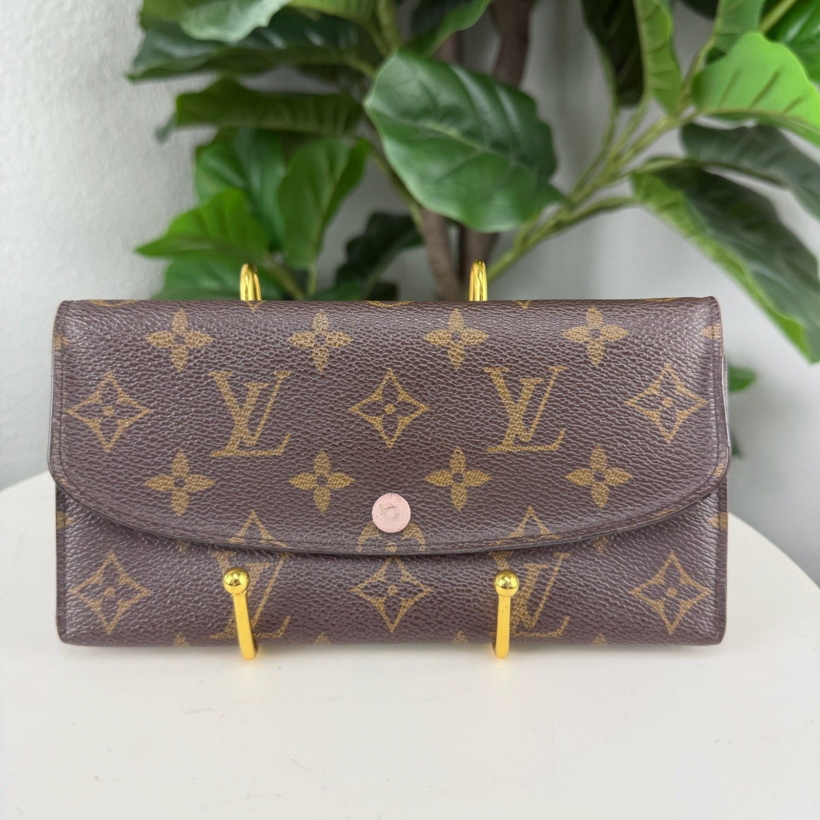Louis Vuitton Monogram Canvas Rose Ballerine Long Wallet Authentic Pre Owned