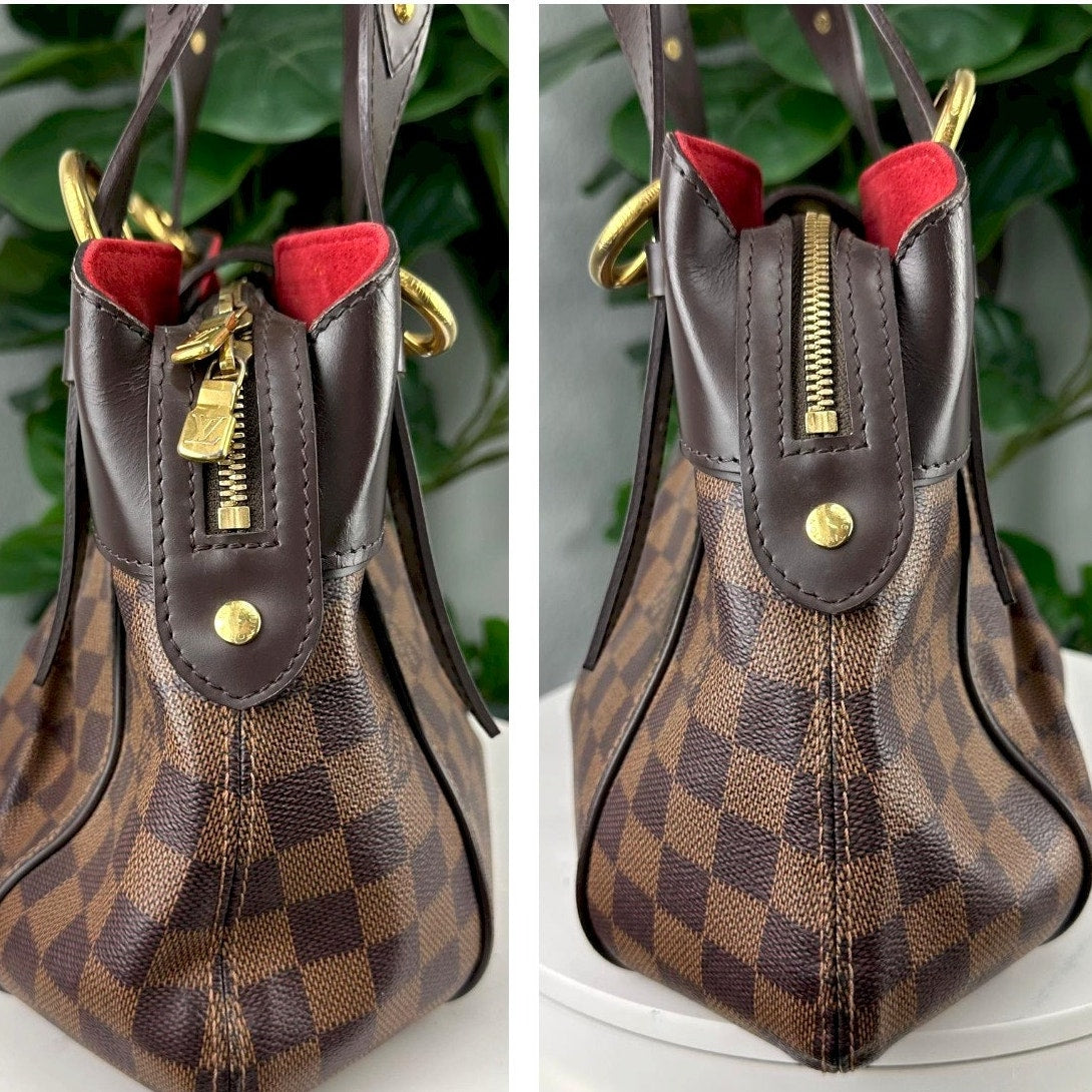 Authentic Louis Vuitton Sistina PM Damier Ebene Handbag