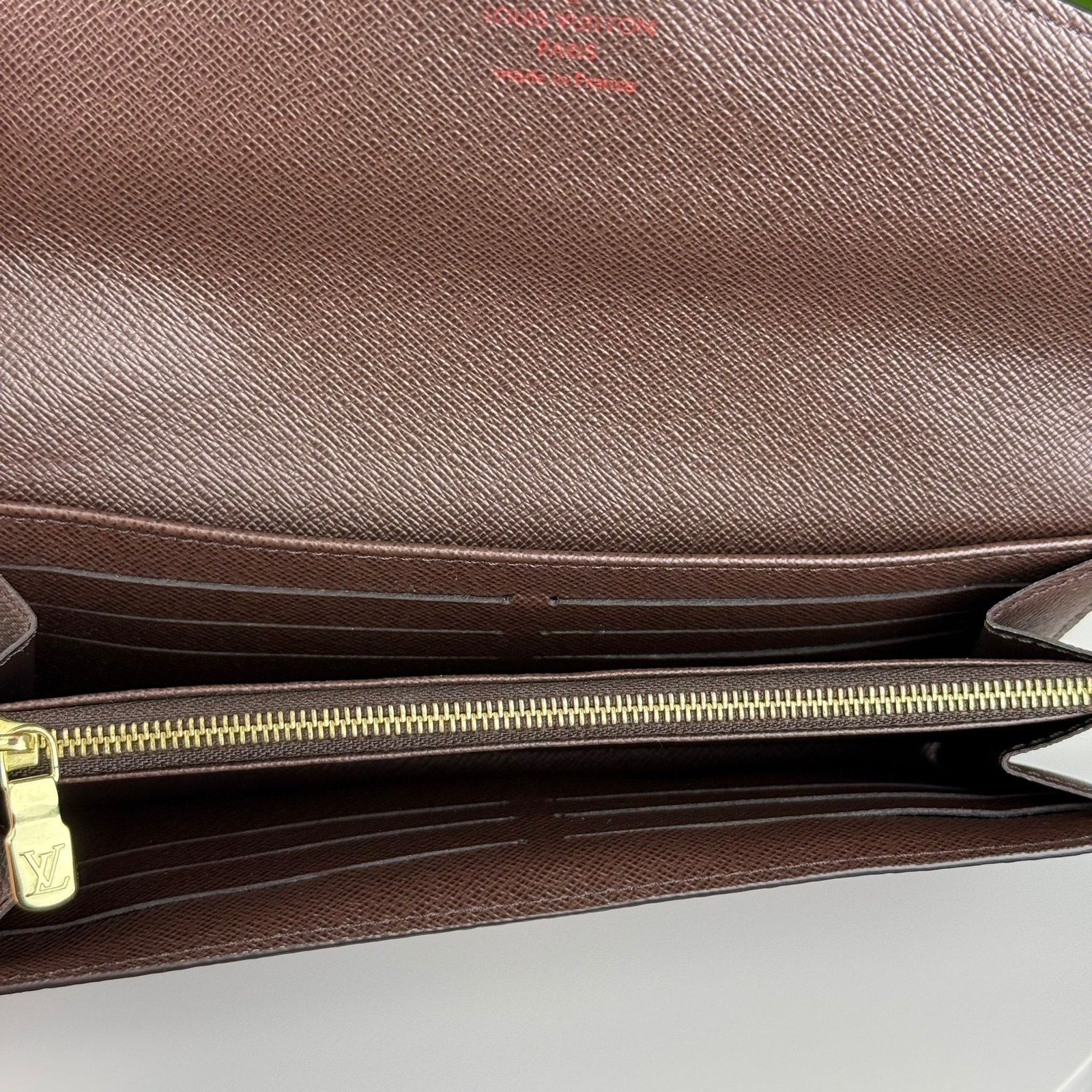 Authentic Louis Vuitton Damier Ebene Sarah long Wallet