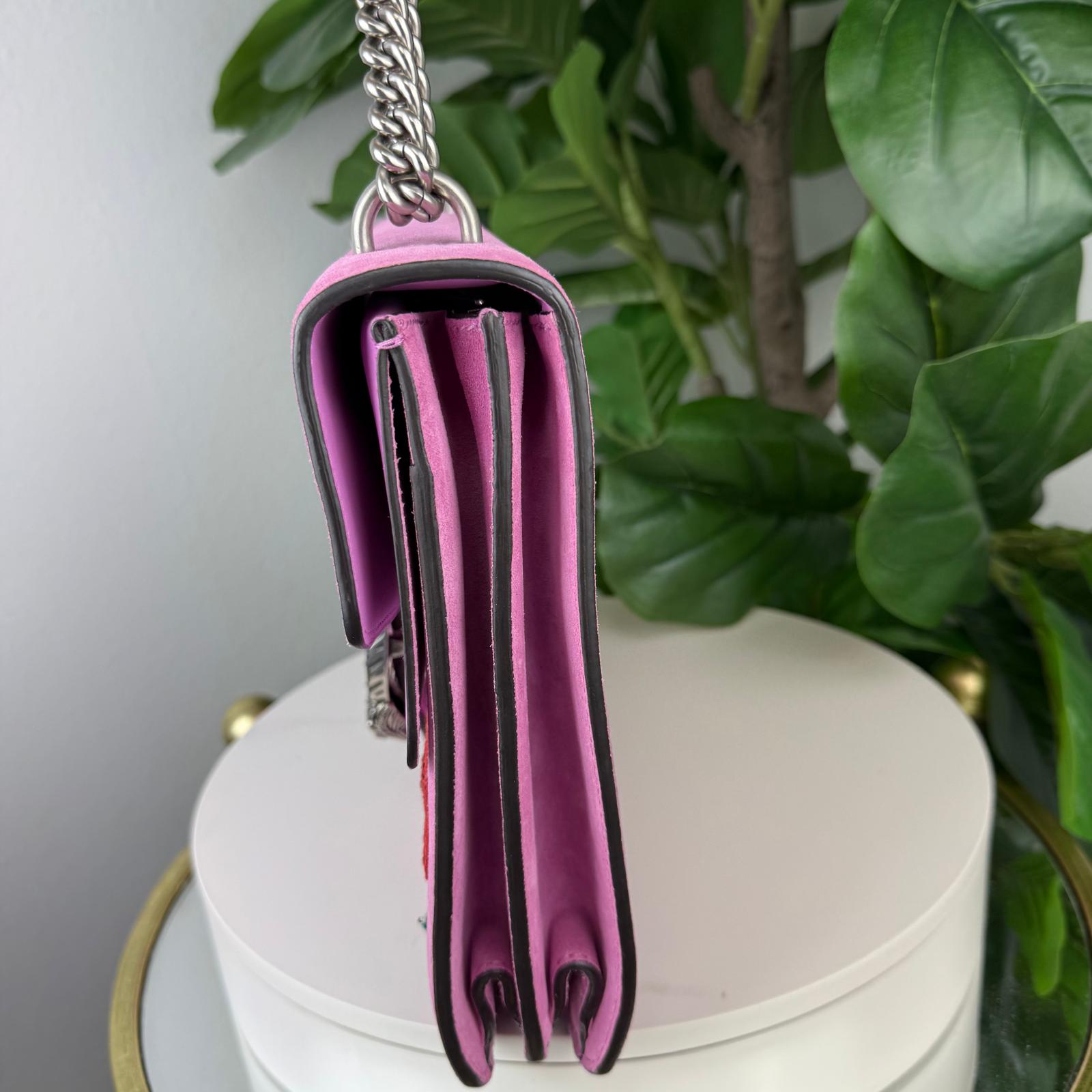 LIMITED EDITION Gucci Dionysus Pink Suede Shoulder Bag