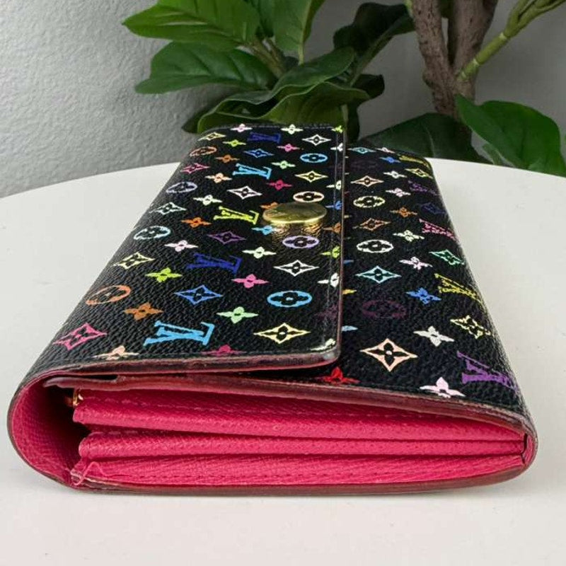 Authentic Louis Vuitton Takashi Murakami Monogram Multicolour Sarah Wallet