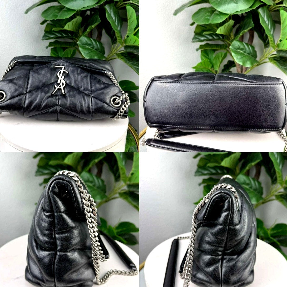 Authentic Saint Laurent Loulou Puffer Shoulder Bag YSL