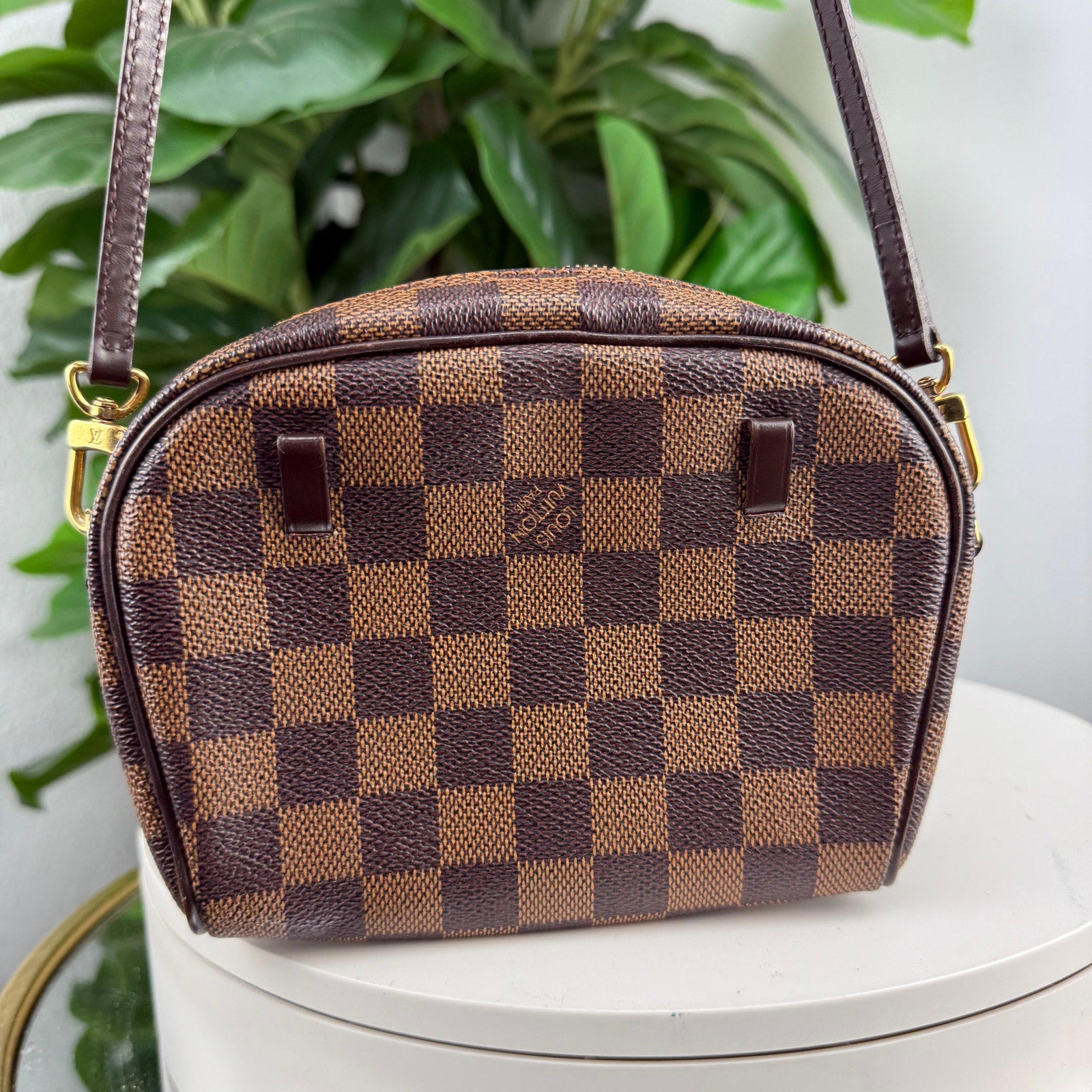 Louis Vuitton Ipanema Damier Canvas Brown Pochette Crossbody Bag Authentic Pre Owned
