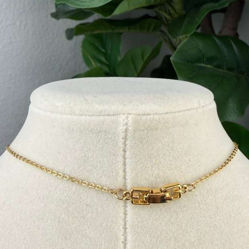 Authentic Christian Dior CD Logo Pendant Necklace