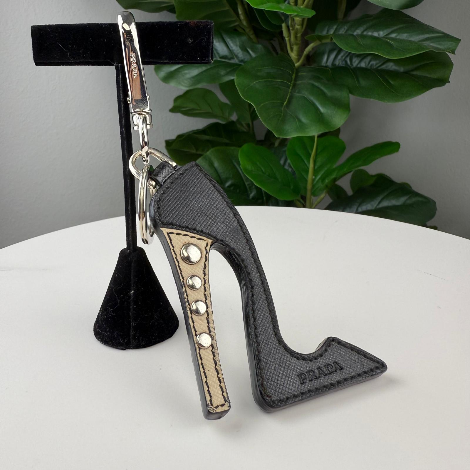 💎Authentic Prada Saffiano Stiletto High Heel Keychain Charm