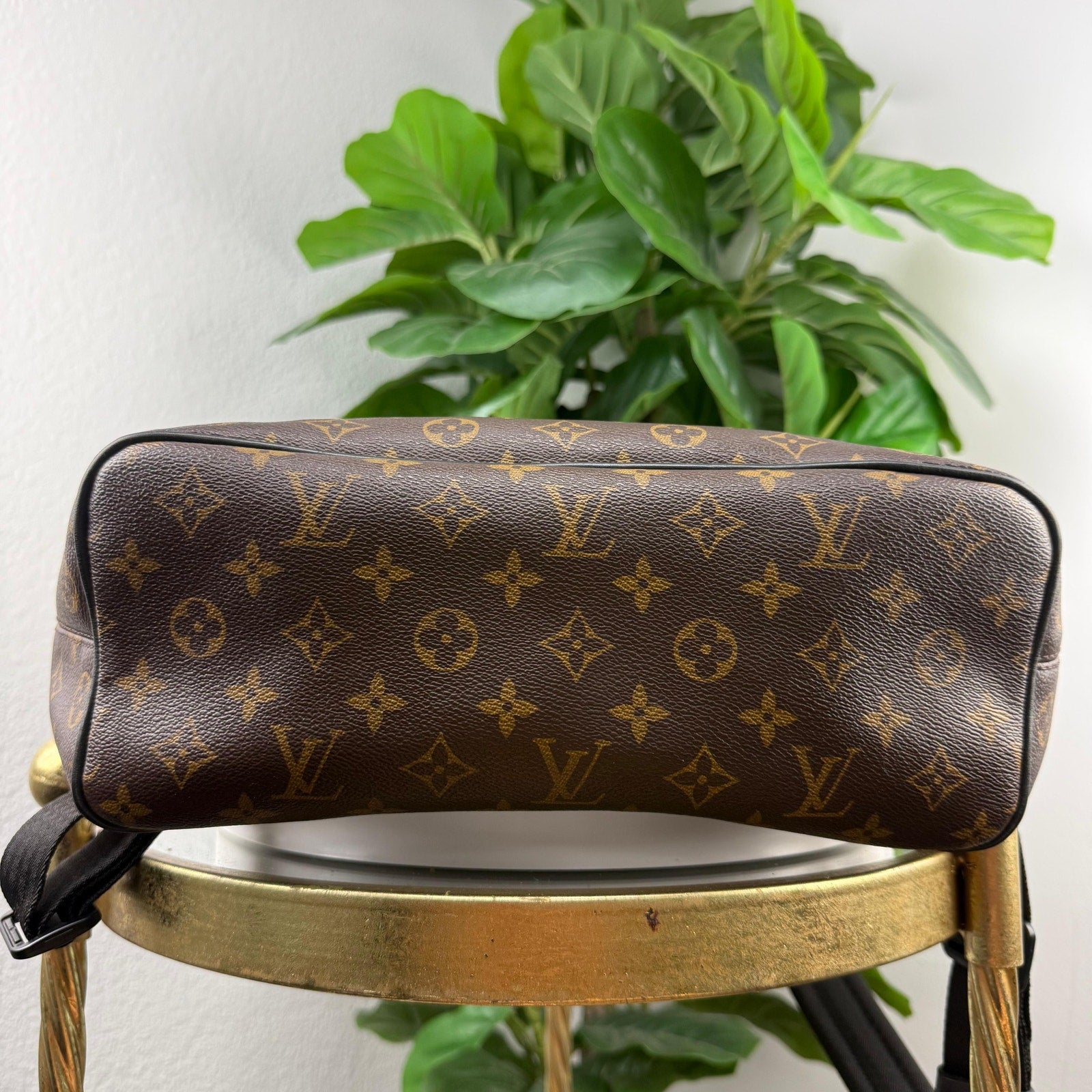 Louis Vuitton Josh Monogram Macassar Brown Black Backpack Bag Authentic Pre Owned