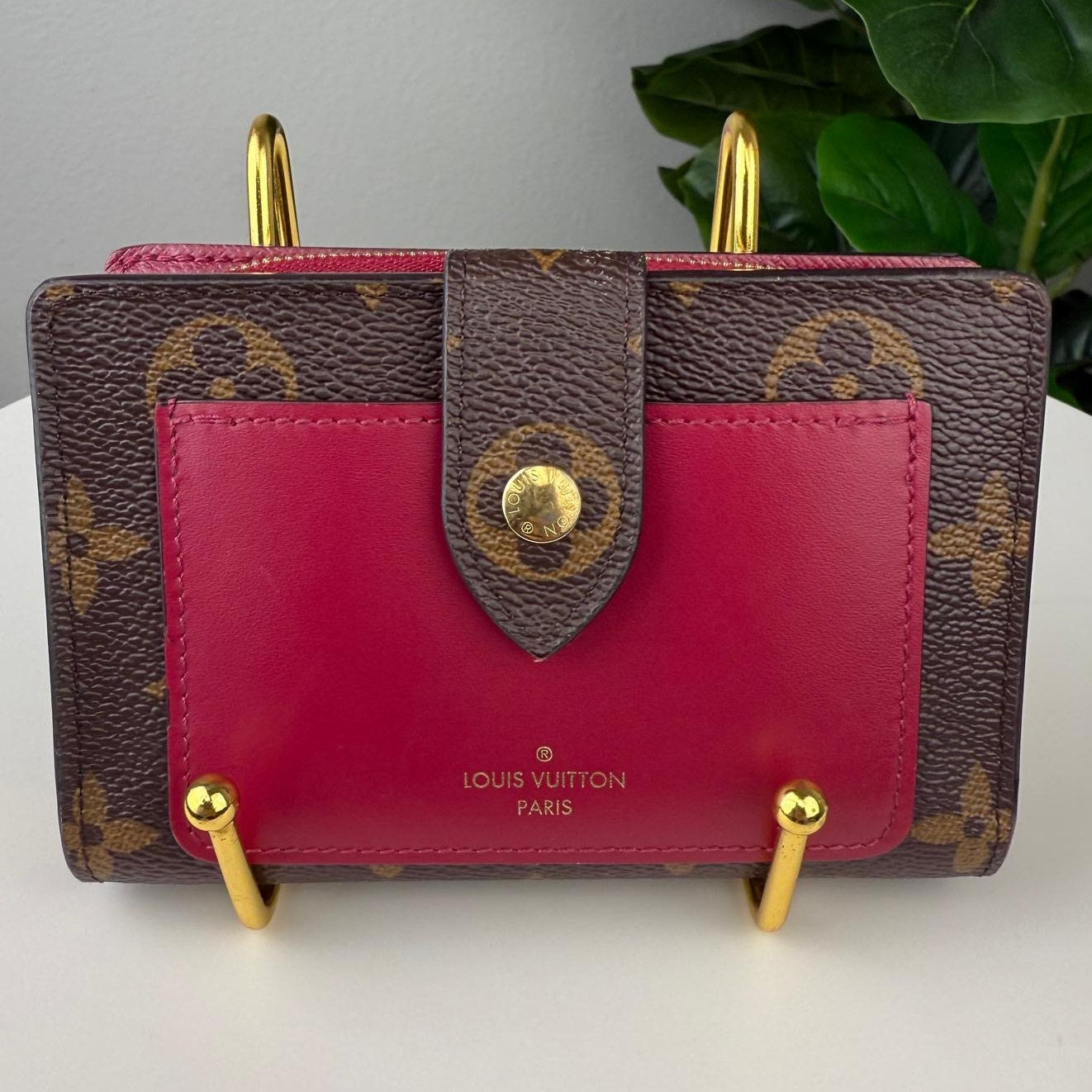 💎Authentic Louis Vuitton Monogram Portefeuille Juliet Bifold Wallet Fuchsia