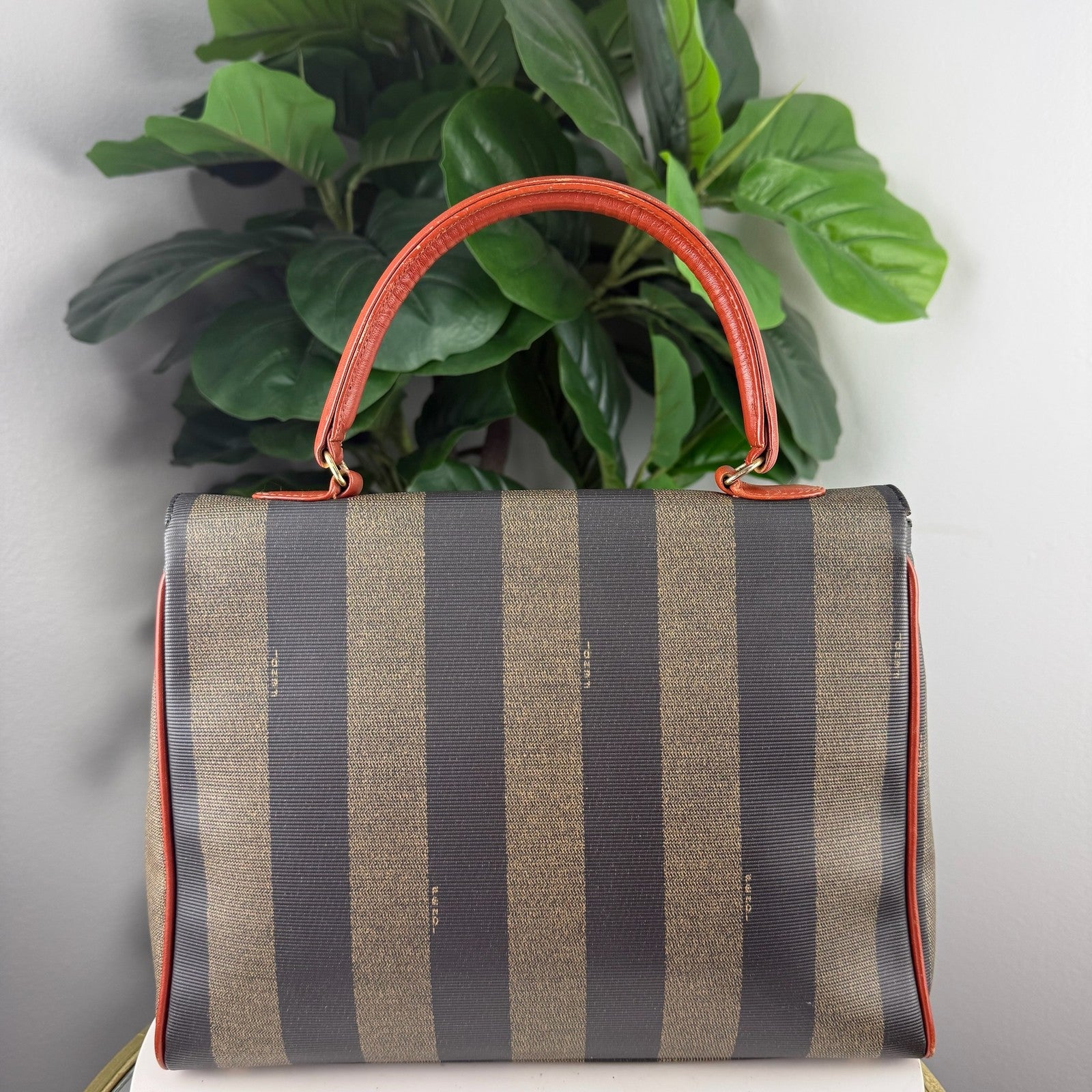 Fendi Pequin stripe top handle bag - view 2