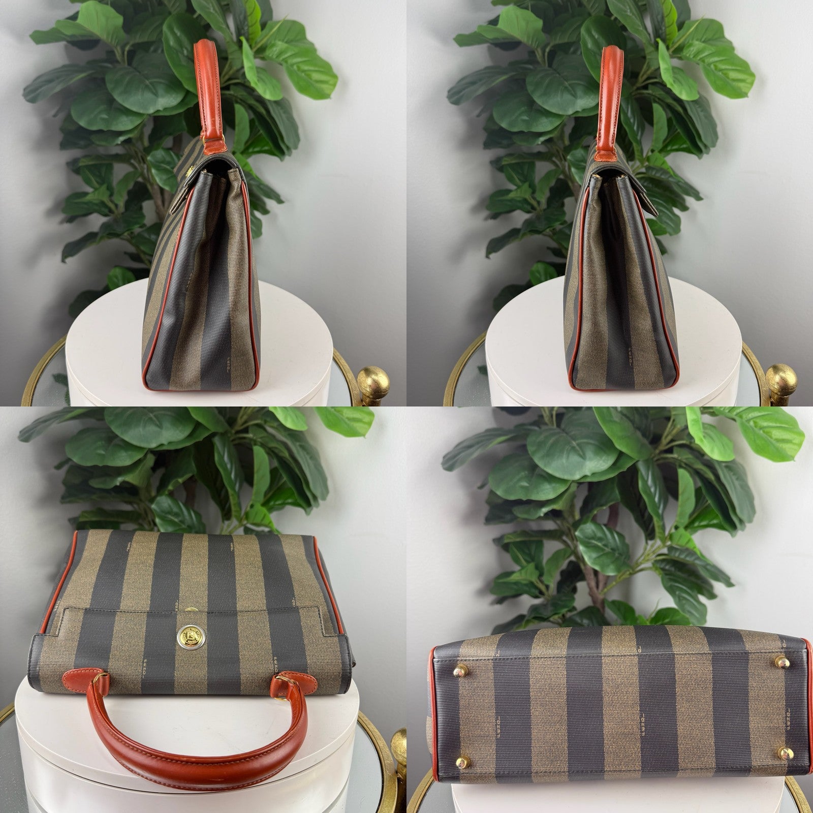 Fendi Pequin stripe top handle bag - view 3