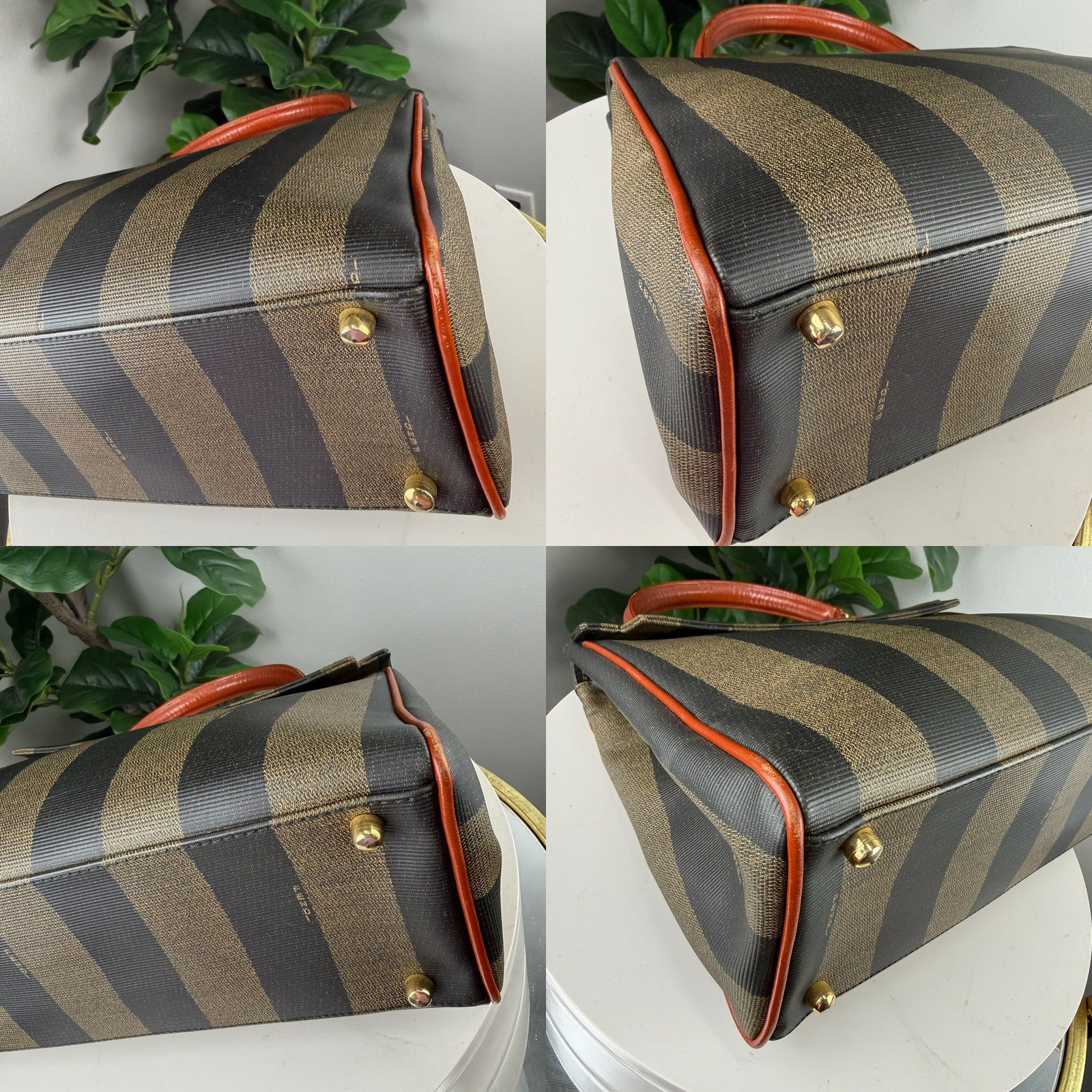 Fendi Pequin stripe top handle bag - view 4