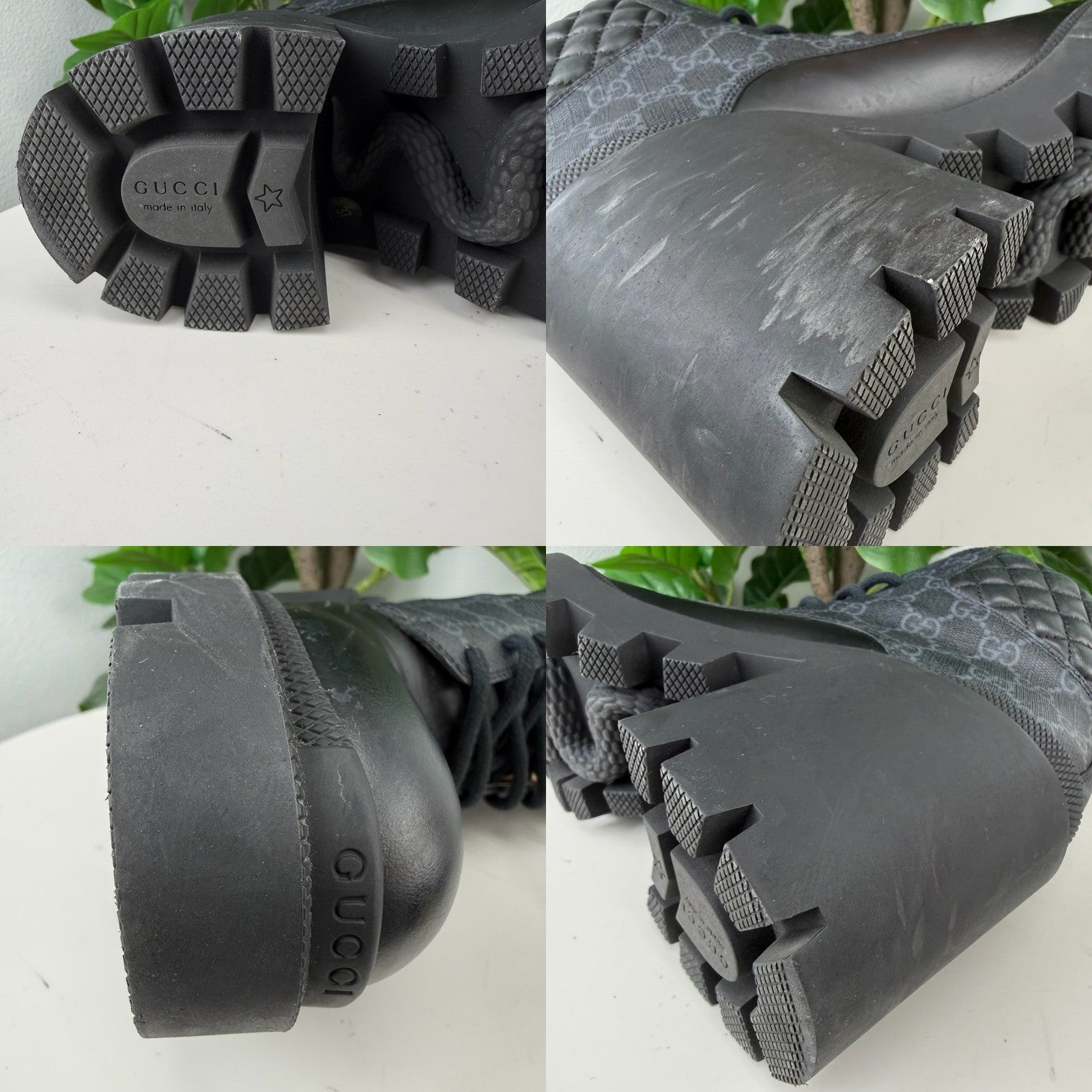 Gucci GG Supreme quilted heeled combat boots - view 5