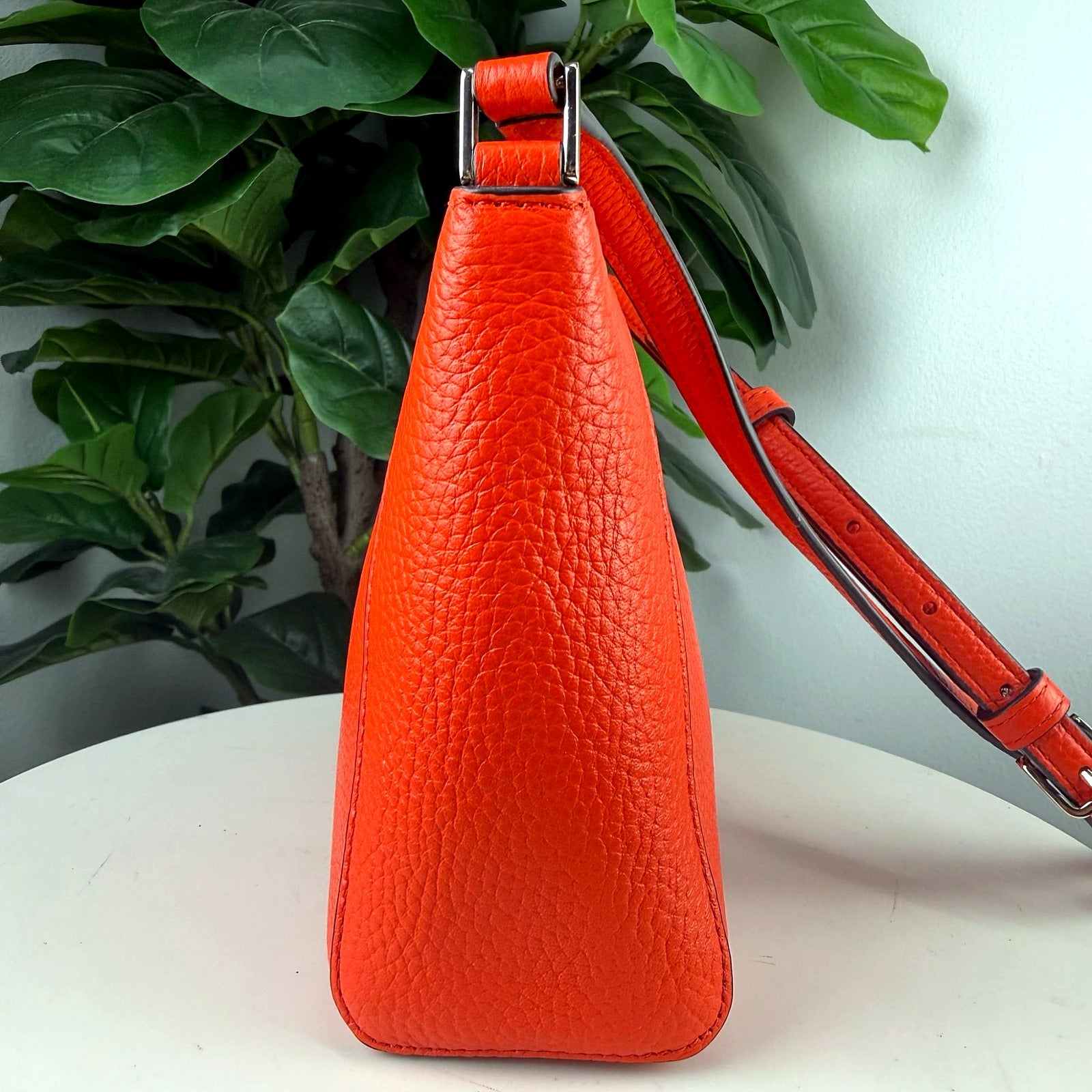 Authentic Kate Spade New York Orange Pebbled Leather Crossbody Bag