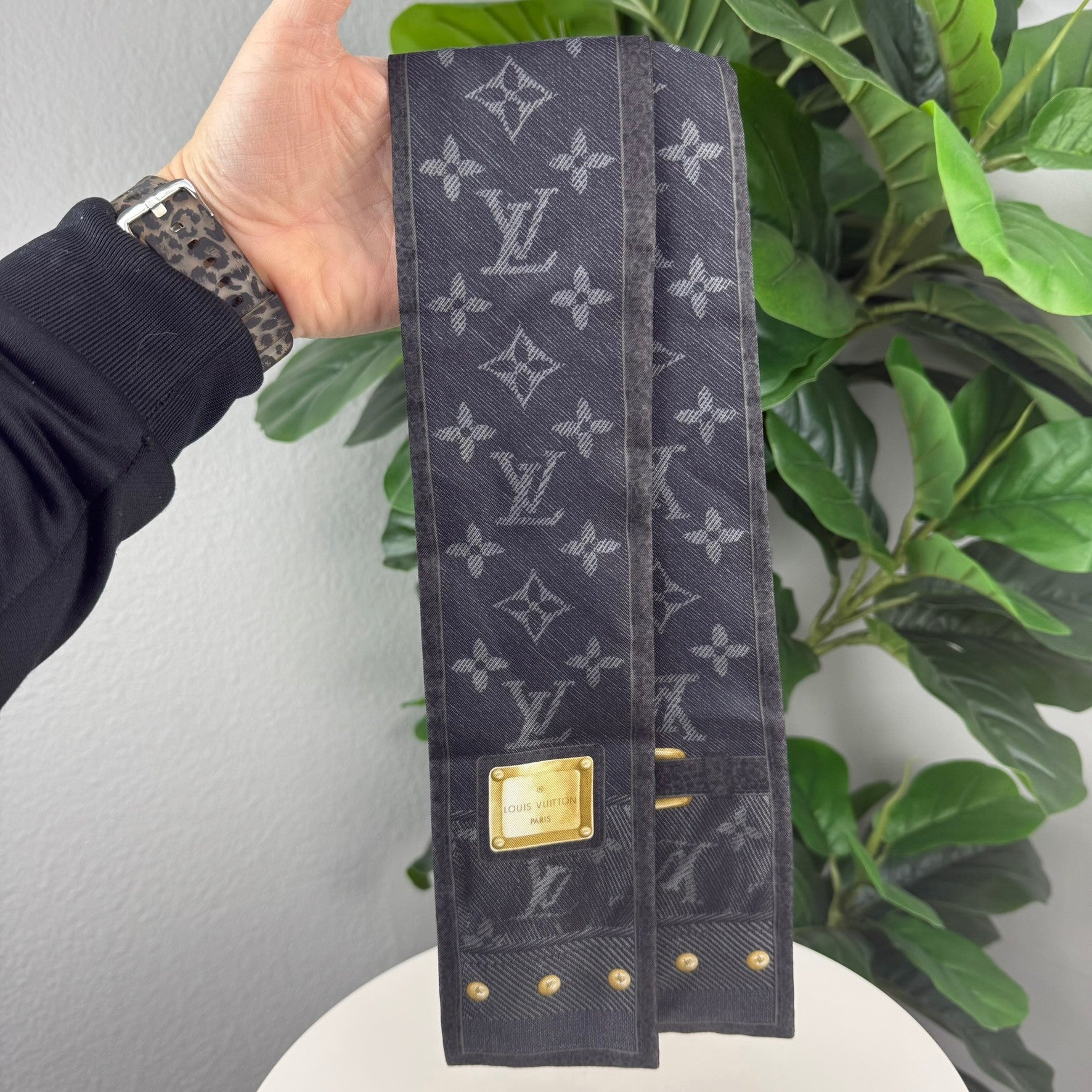 Louis Vuitton monogram silk stole - full view