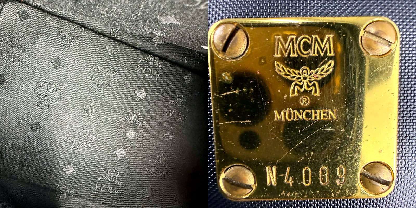 Authentic MCM Black Visetos Monogram Boston Bag